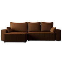 ECKSOFA Tobi mit Bettkasten und Schlaffunktion, L-Form/XL-Form, Cordstoff, Universal - Braun, Holzwerkstoff (276/145cm) - 4ALL HOME