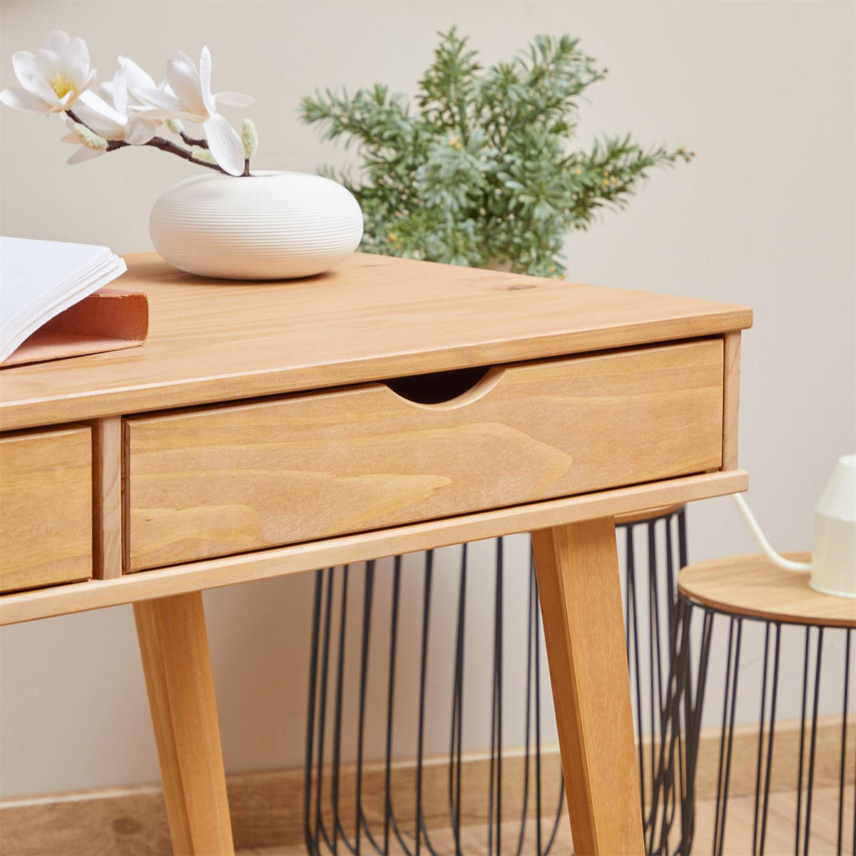 SCHREIBTISCH MILO - Braun, Holz (50/110/75cm) - IDIMEX