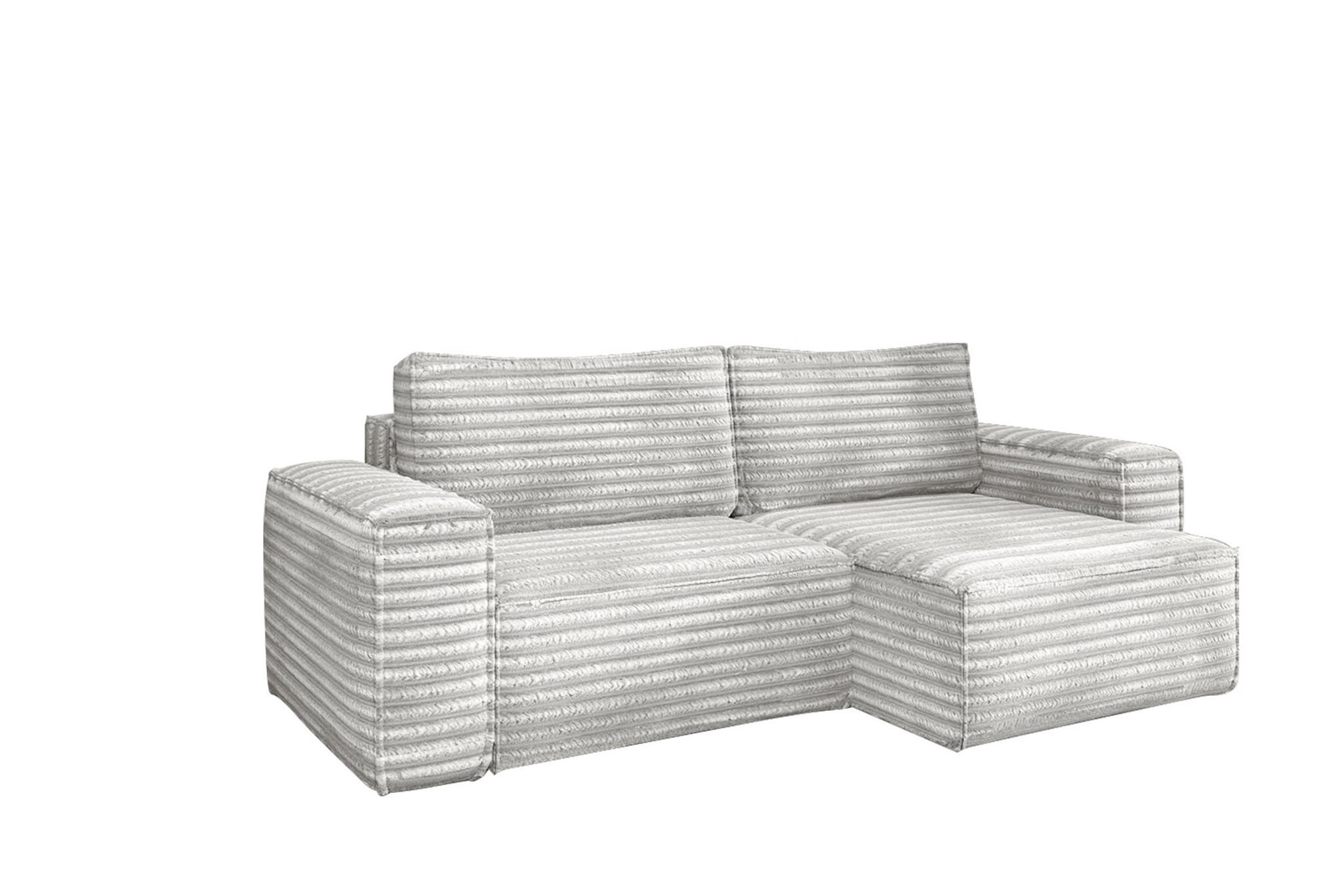 ECKSOFA Schlafsofa Madlen - Hellgrau, Holzwerkstoff/Textil (248/140cm) - Fun Möbel