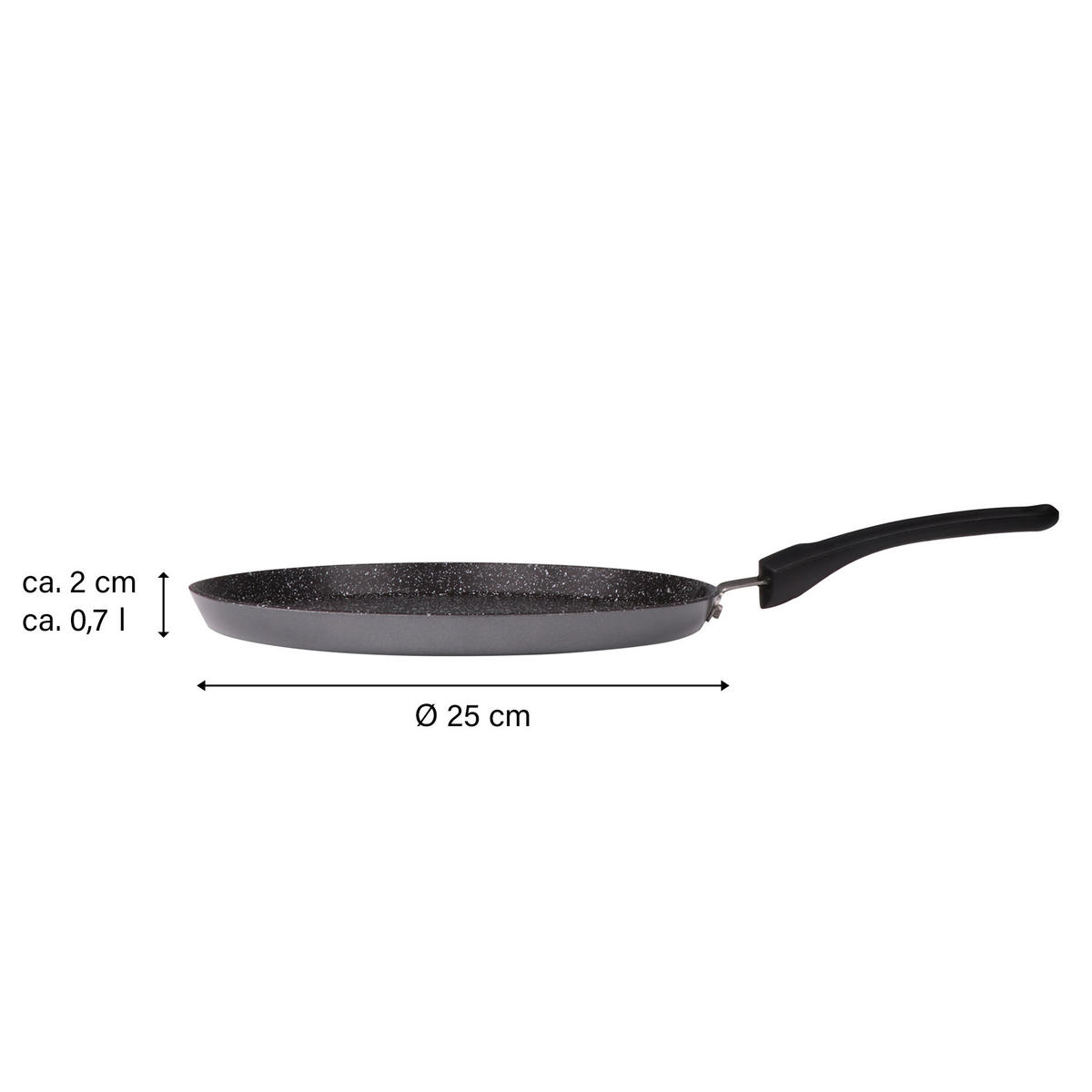 CRÊPES-PFANNE 25cm - Grau, Metall (25cm) - Stoneline