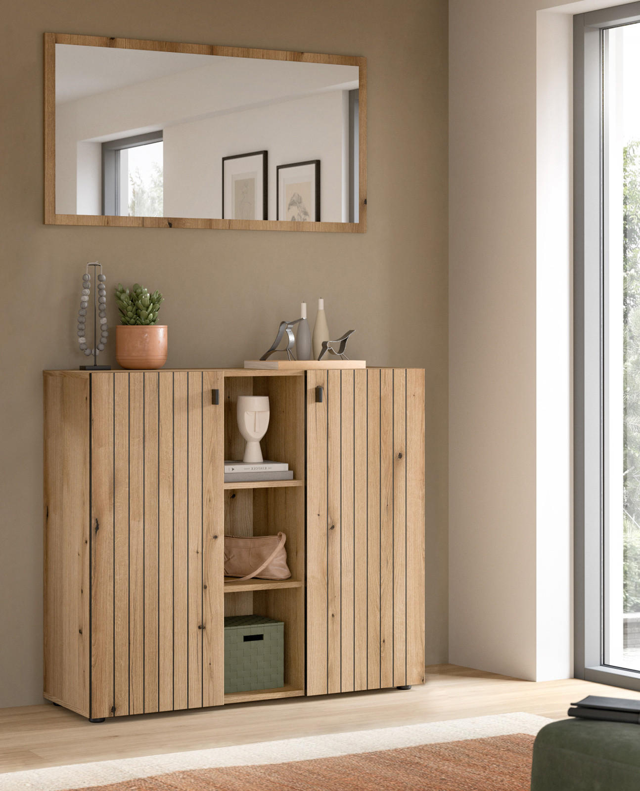 Inn.Furn Garderoben-Set Eiche Artisan 106x192x37 cm