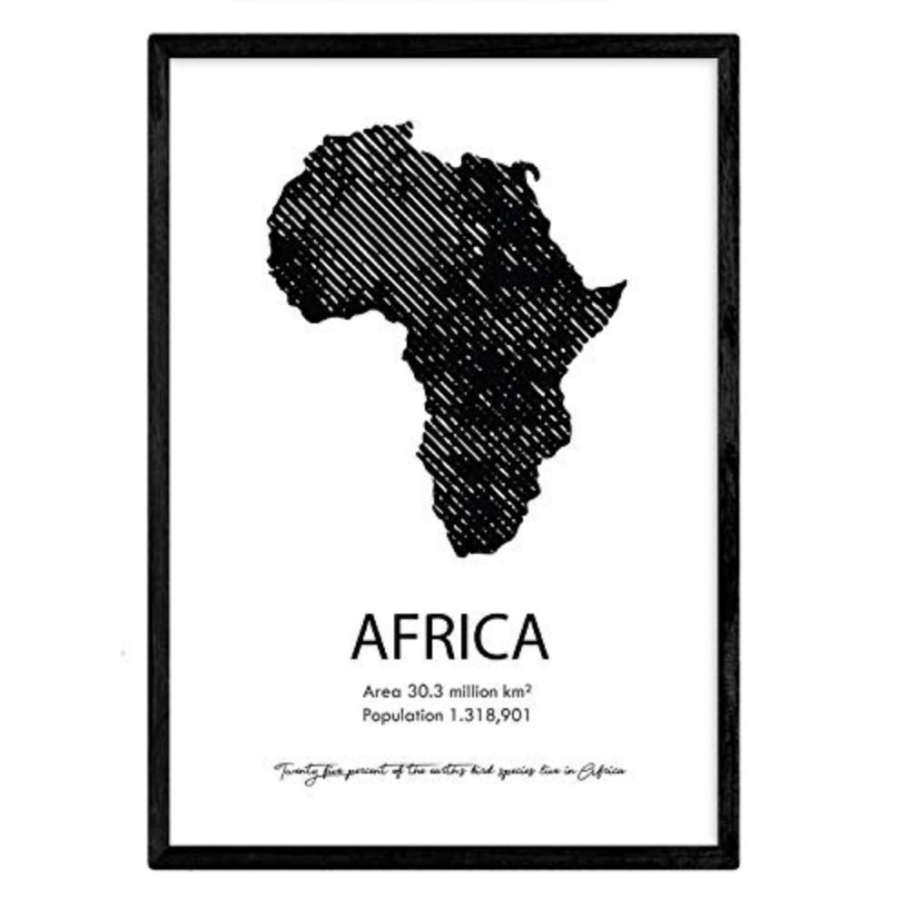 POSTER Länder & Kontinente Afrika A3 Rahmenlos - Klar, Papier (29.7/5/42cm) - Nacnic