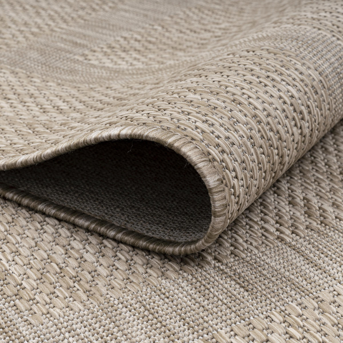 TEPPICH Outdoor Flachgewebe Uni-Design Polypropylen Balkon Beige Rechteckig 280x370 - Beige, Textil (280/370cm) - KADIMA DESIGN