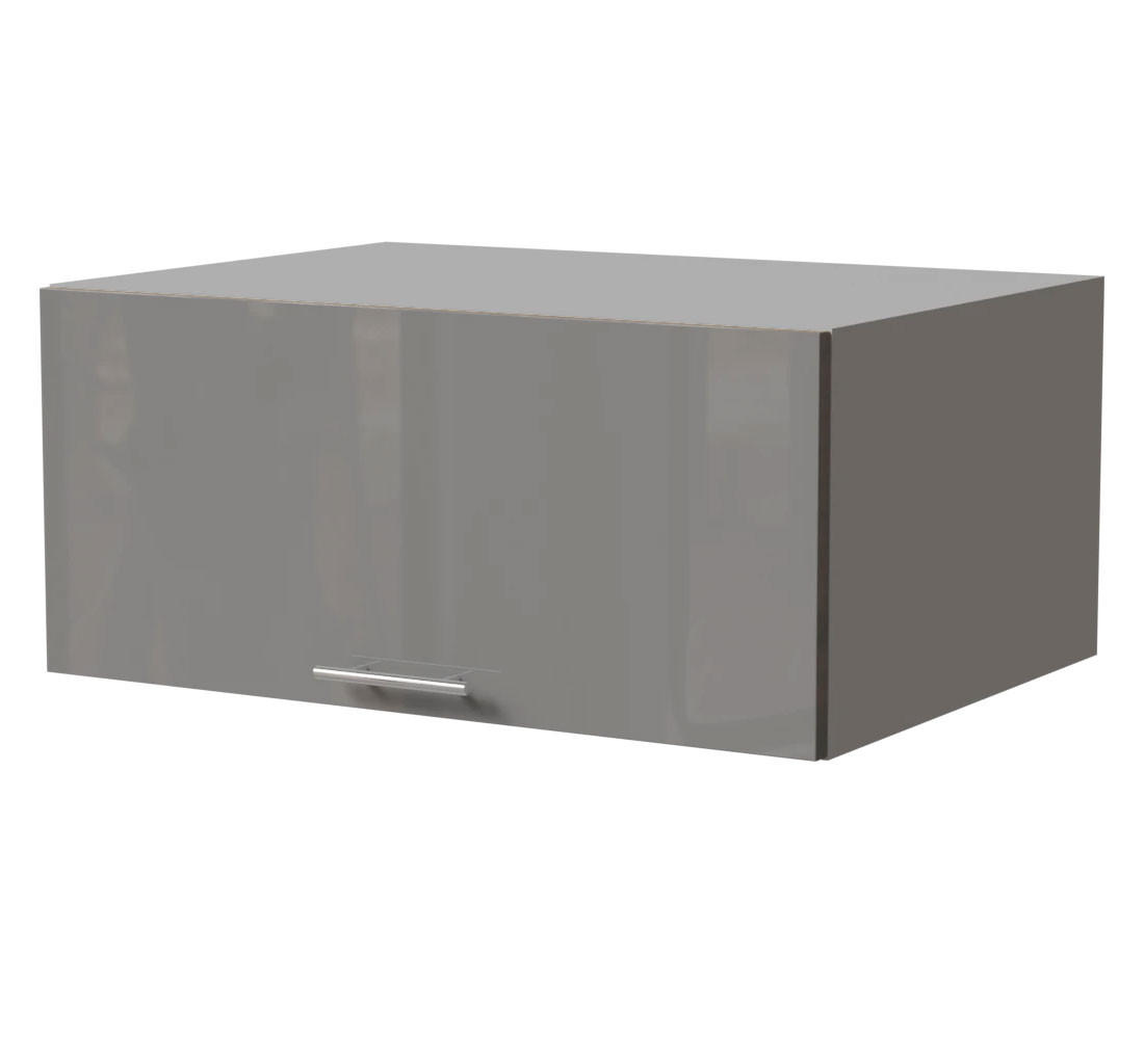 AUFSATZSCHRANK Essen W6B/80 Grau Hochglanz / Grau Matt 80 / 59 / 36cm - Grau, Holz/Holzwerkstoff (80/36/59cm) - Feldmann-Wohnen