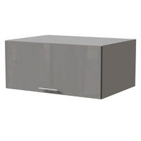 AUFSATZSCHRANK Essen W6B/80 Grau Hochglanz / Grau Matt 80 / 59 / 36cm - Grau, Holz/Holzwerkstoff (80/36/59cm) - Feldmann-Wohnen