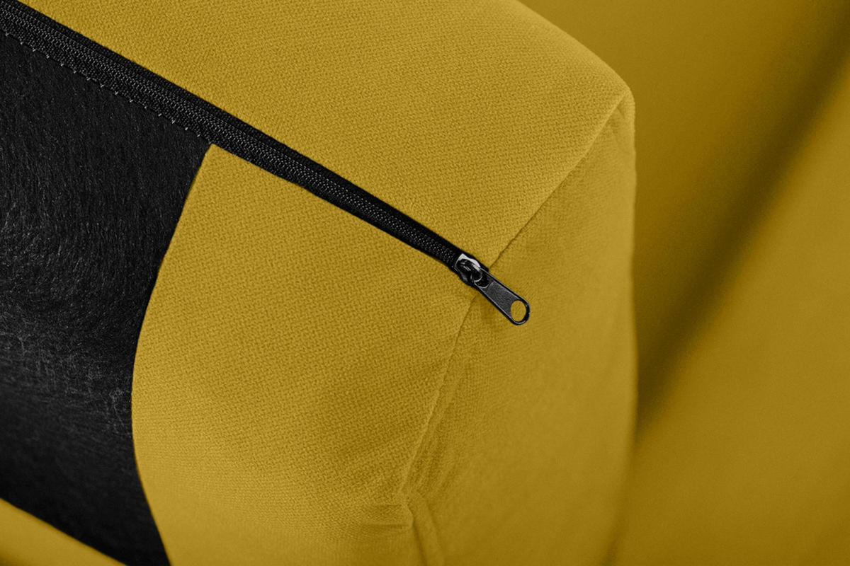 SESSEL TAGIO Massivholz-Beine, Gelb - Gelb/Braun, Buchenholz/Textil (86/80/88cm) - KONSIMO®