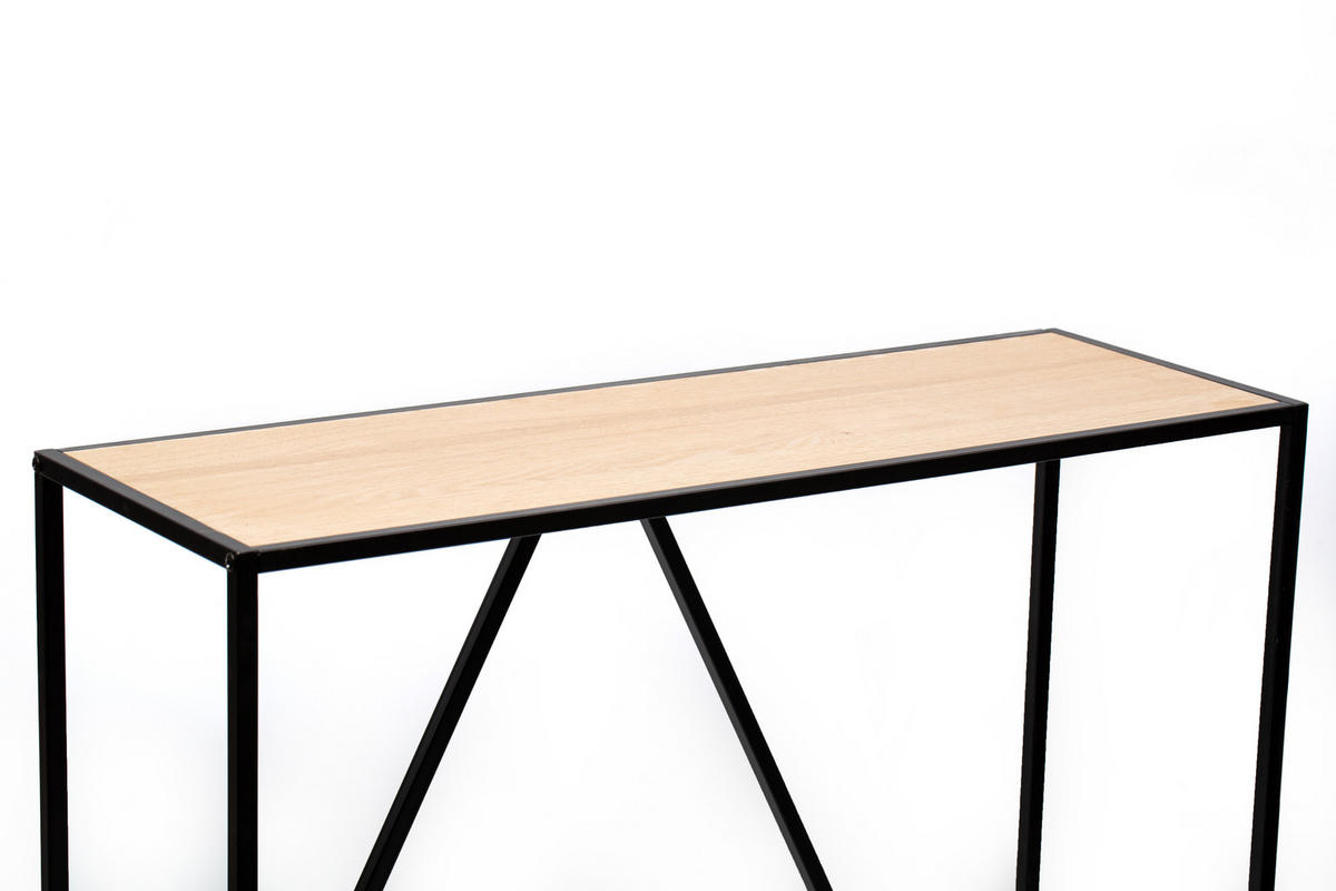 KONSOLENTISCH Rechteckig Schwarz 90 x 30 x 80 cm - Schwarz, Holz (30/90/80cm) - Nordlys