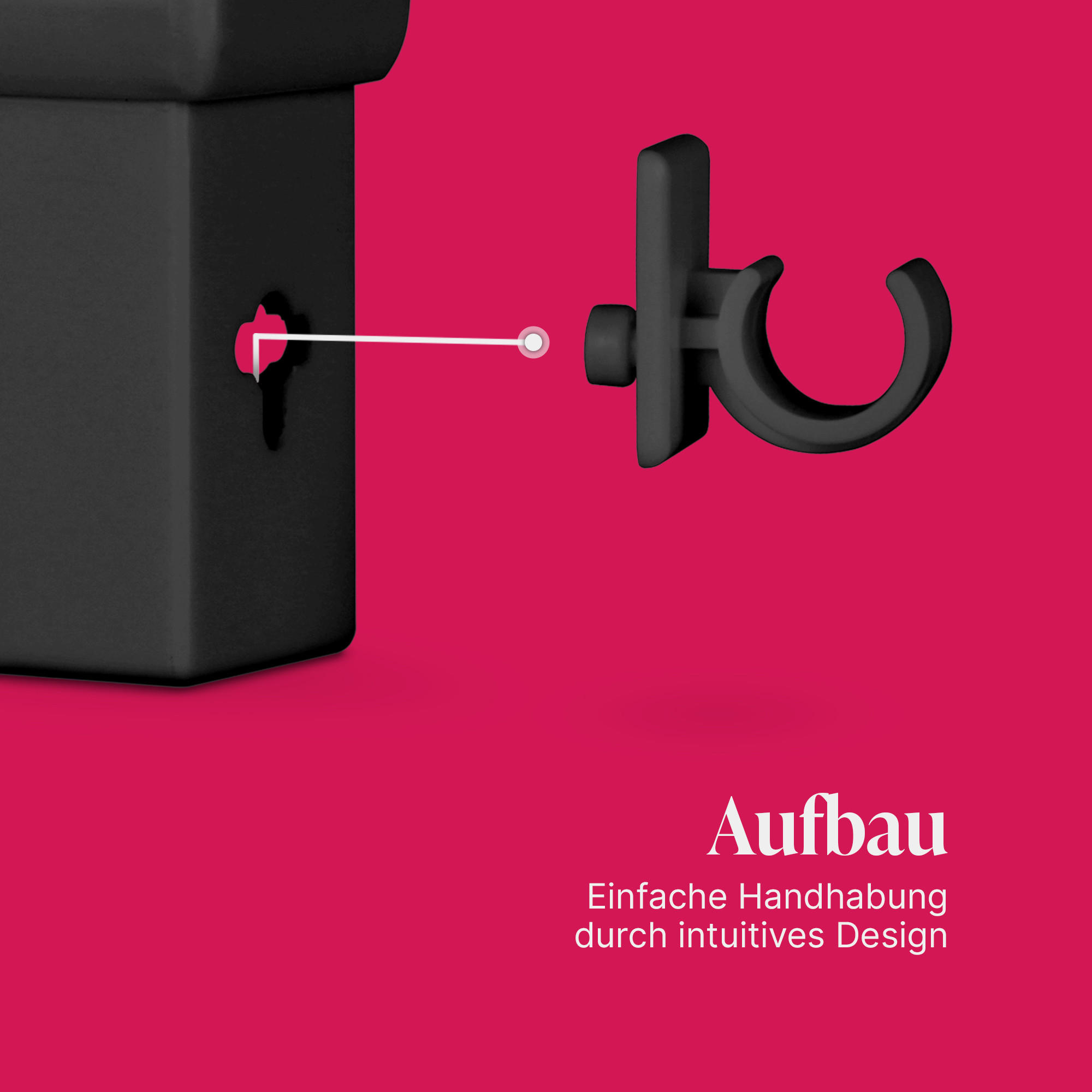 KLEMMTRÄGER für Cafehausstangen 8er Pack - Schwarz, Kunststoff (2/4/4cm) - Bestlivings