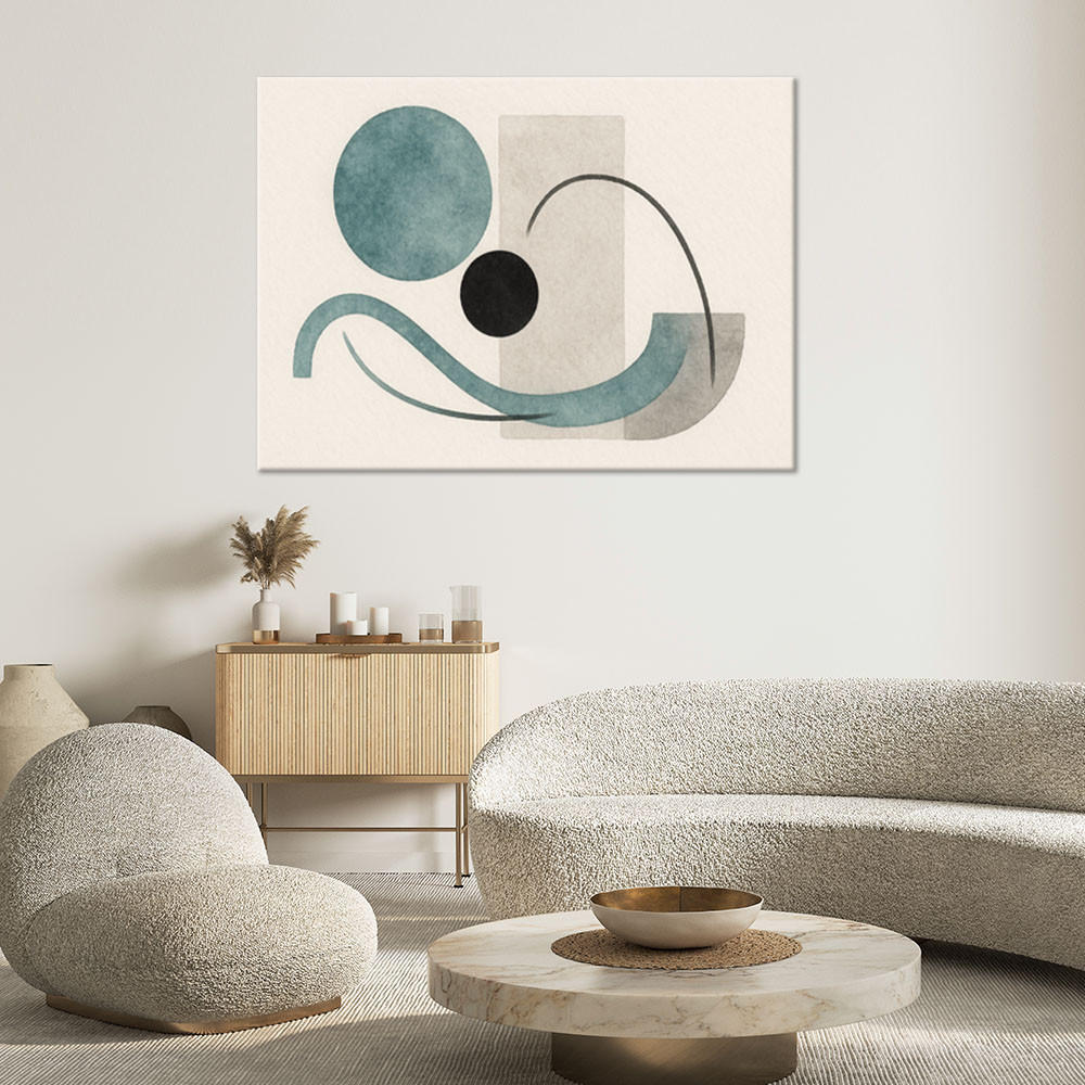 LEINWANDBILD Abstrakte Kreise Formen 120x80cm - Beige, Textil (120/80cm) - Feeby