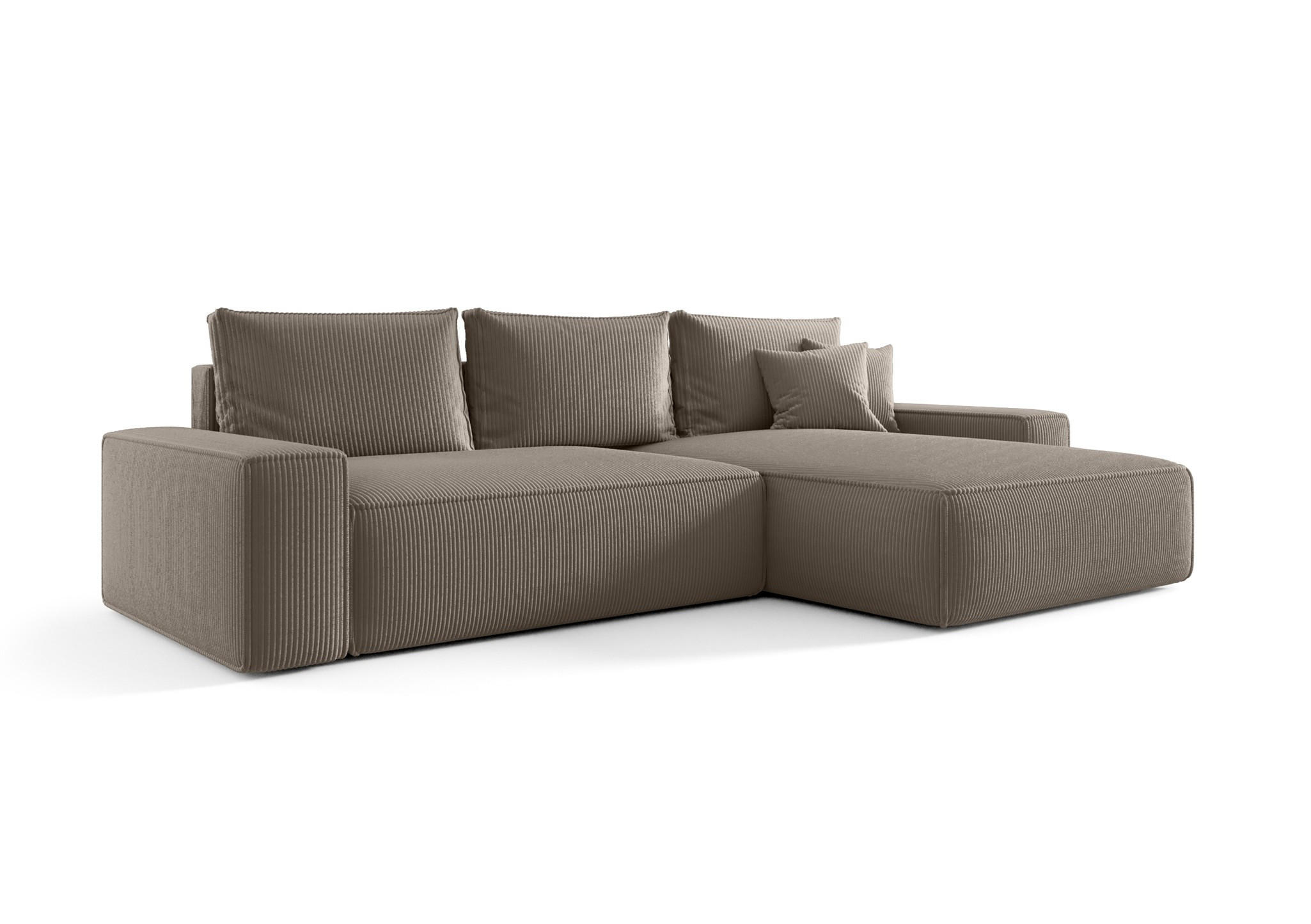 ECKSOFA Walken Mit Schlaffunktion - Hellbraun, Holzwerkstoff/Textil (280/185cm) - Fun Möbel