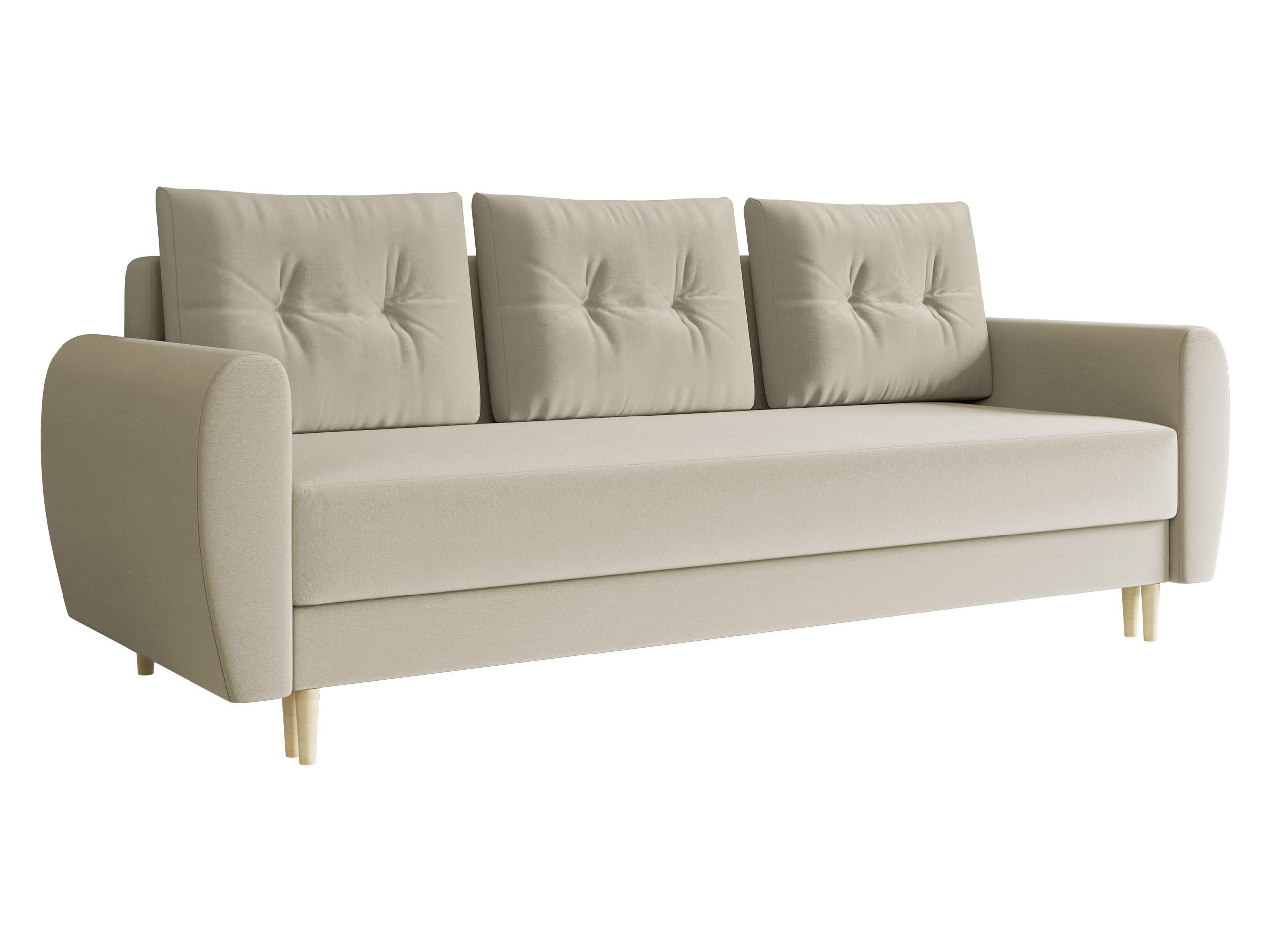 SCHLAFSOFA Palermo - Beige/Naturfarben, Holz/Textil (227/95/82cm) - MIRJAN24