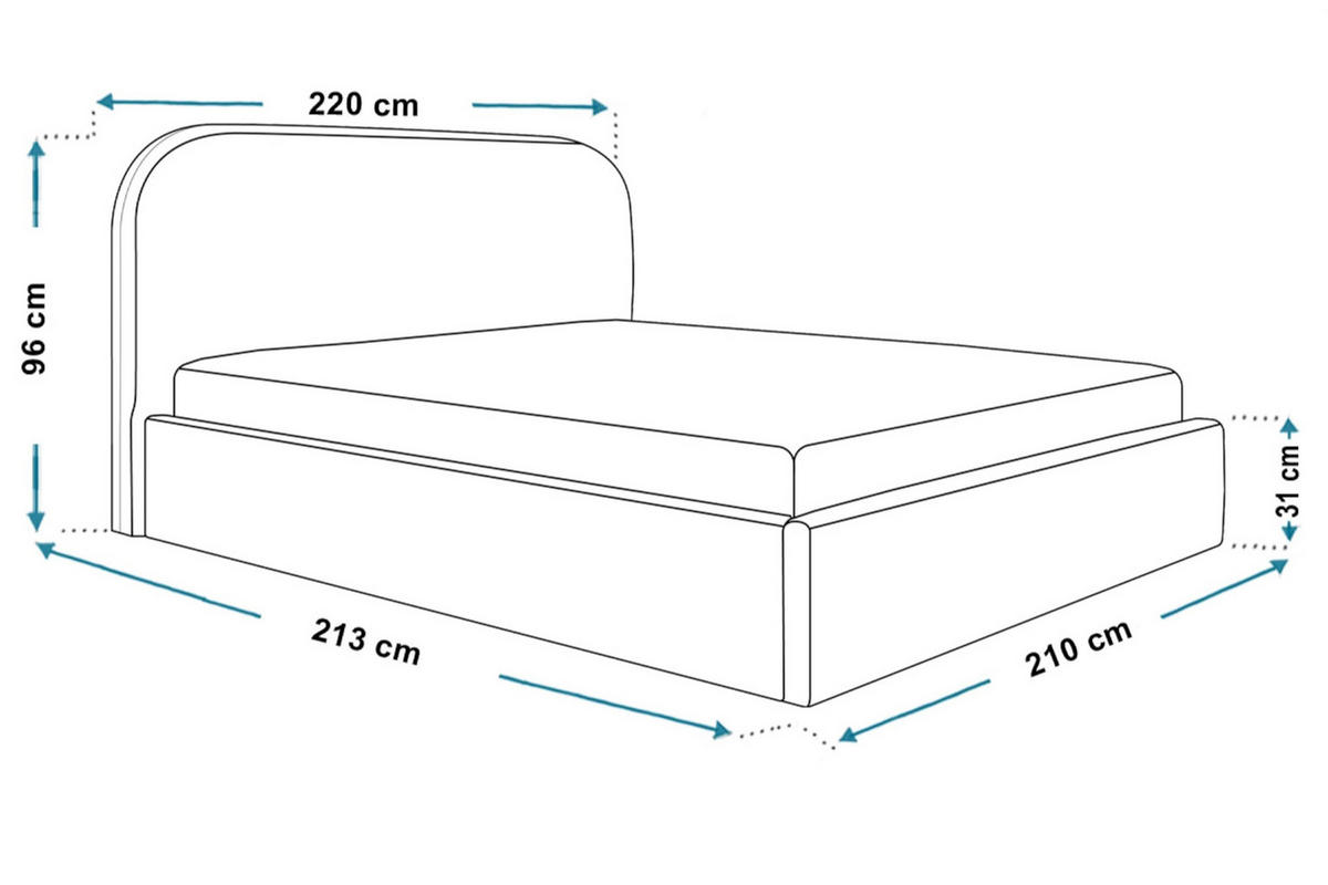 BETT 200x200 - Polsterbett mit Bettkasten und Metallrahmen - Modern Betten - Amor-Samtstoff - Kollektion Verona - Beige - Beige, Holz/Textil (200/200cm) - Alpi-Möbel