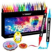 ACRYLSTIFTE 72-teiliges Set mit Doppelspitze - Multicolor, Kunststoff (10/10/15cm)
