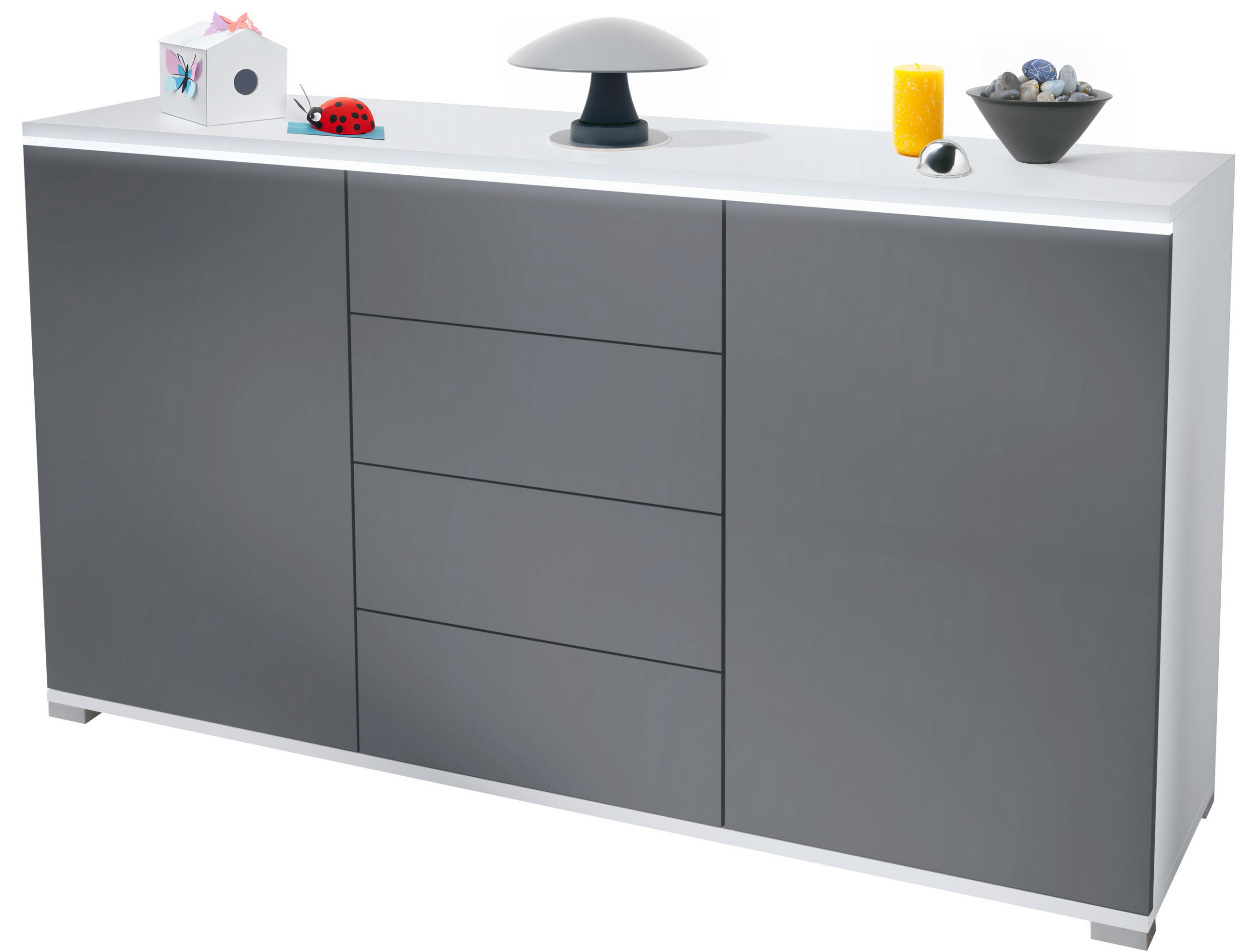 Vladon Sideboard Anthrazit 138.5x75.5x35 cm