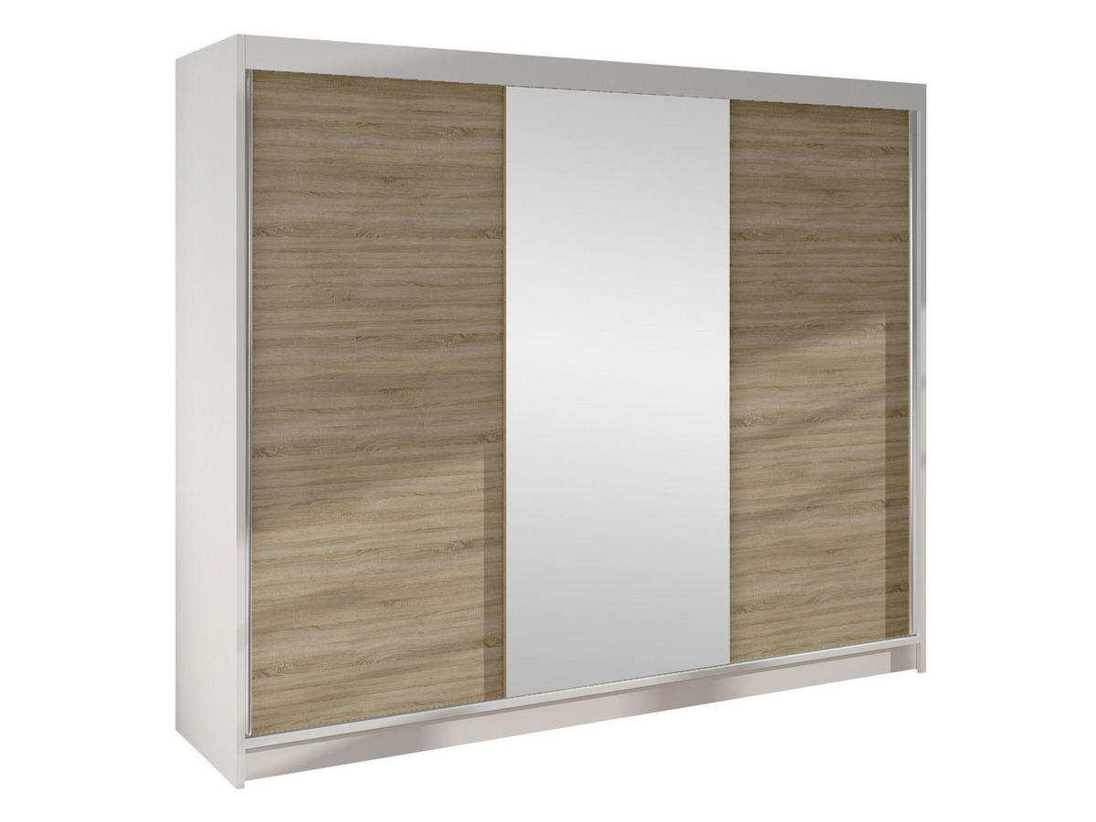 SCHWEBETÜRENSCHRANK Derby I - Beige, Holzwerkstoff/Metall (200/215/58cm) - MIRJAN24