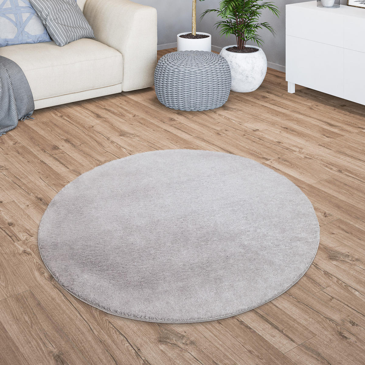 FLACHWEBETEPPICH Grau Ø 120 cm - Grau, Kunststoff (120/120cm) - TT Home