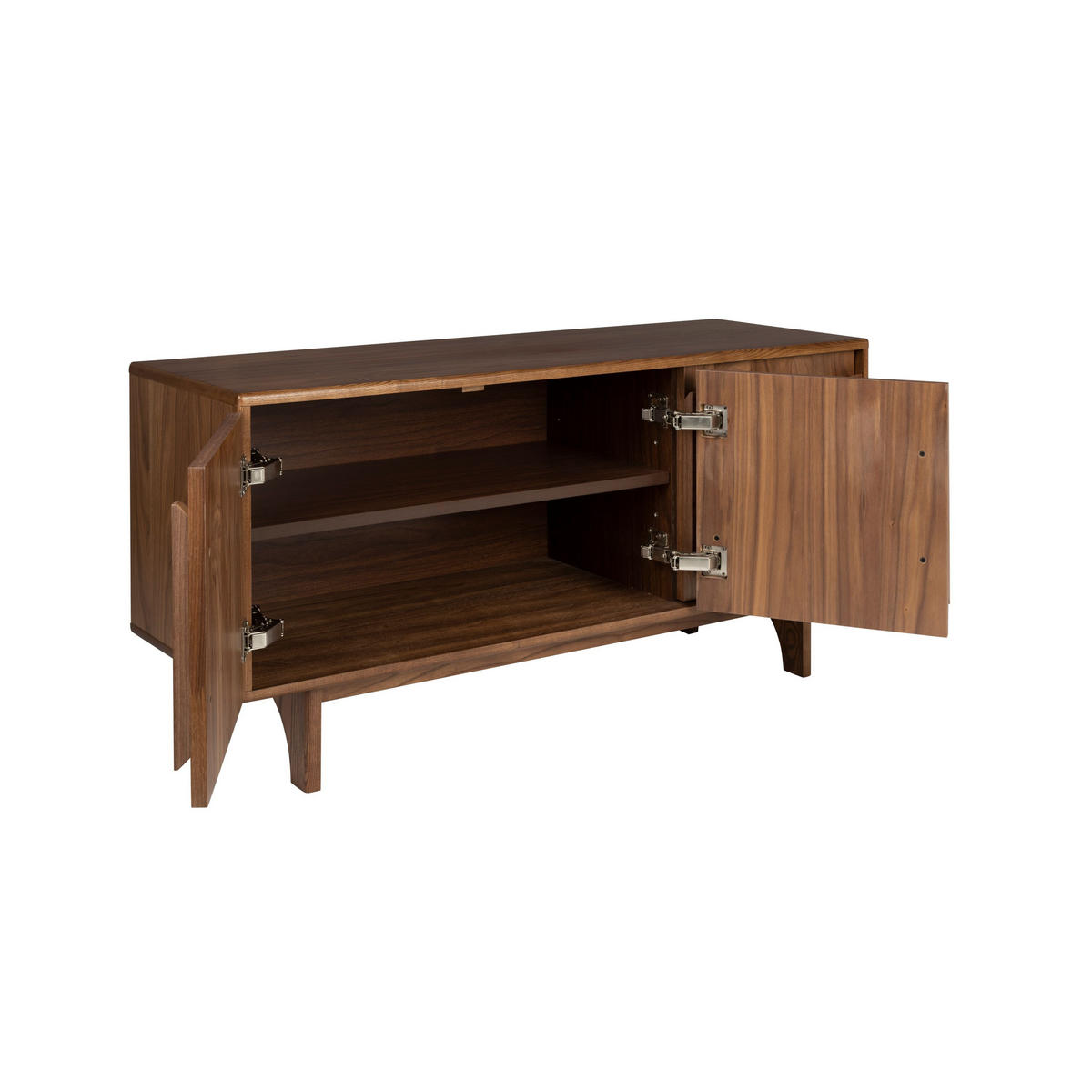 SIDEBOARD Groove mit 3 Türen Walnussholz - Braun, Holzwerkstoff (120/58/40cm) - Zuiver