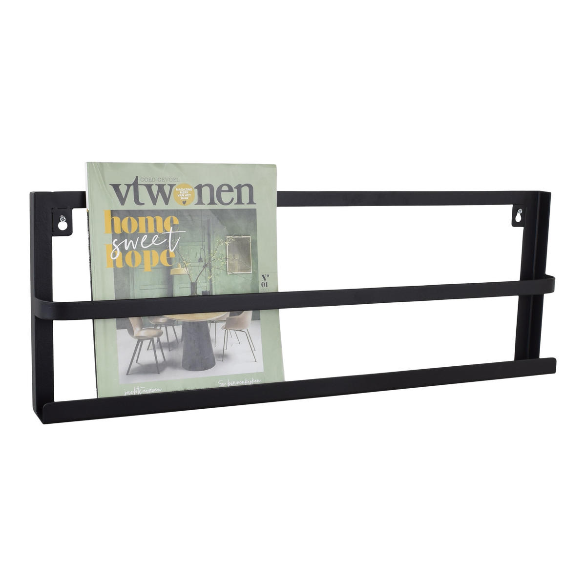 ZEITSCHRIFTENSTÄNDER Vira Schwarz - Schwarz, Metall (70/25/6cm) - LOFT42