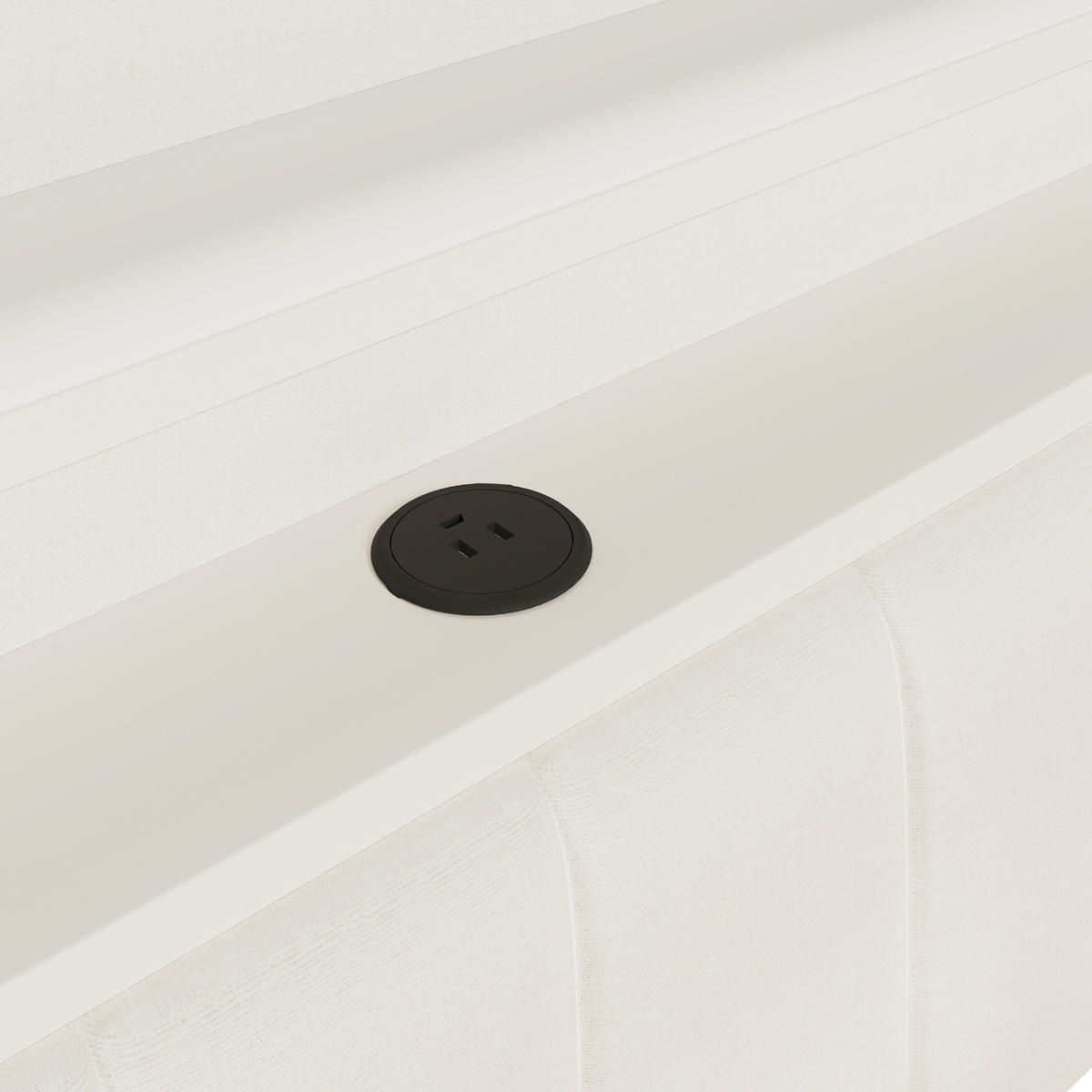 BETT 140/200 cm & 90/190 cm in Weiß Leinen mit Ausziehbett, LED und USB - Weiß, Holzwerkstoff/Textil (140/200cm) - WISHDOR