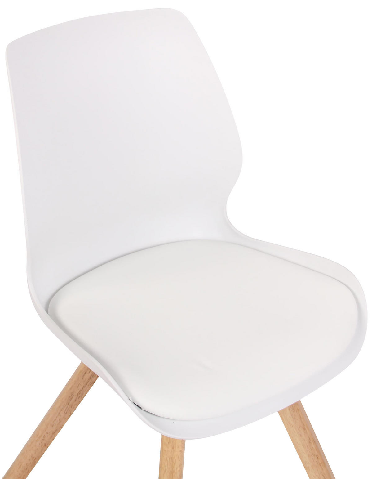 STUHL Kunststoff weiß - Eukalyptusholzfarben/Weiß, Holz/Kunststoff (49/87.5/58cm) - CLP