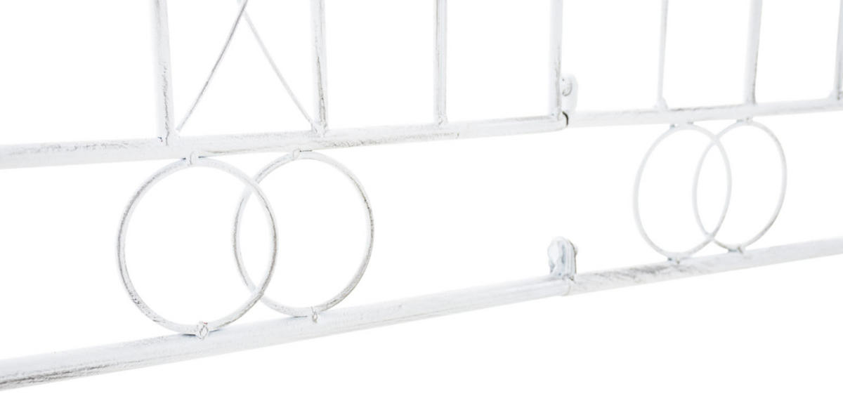GARTENZAUN Linus 4er Set Antik 124x1x116cm Metall Antik-Weiß Steckzaun - Weiß, Metall (124/116cm) - DELUKE