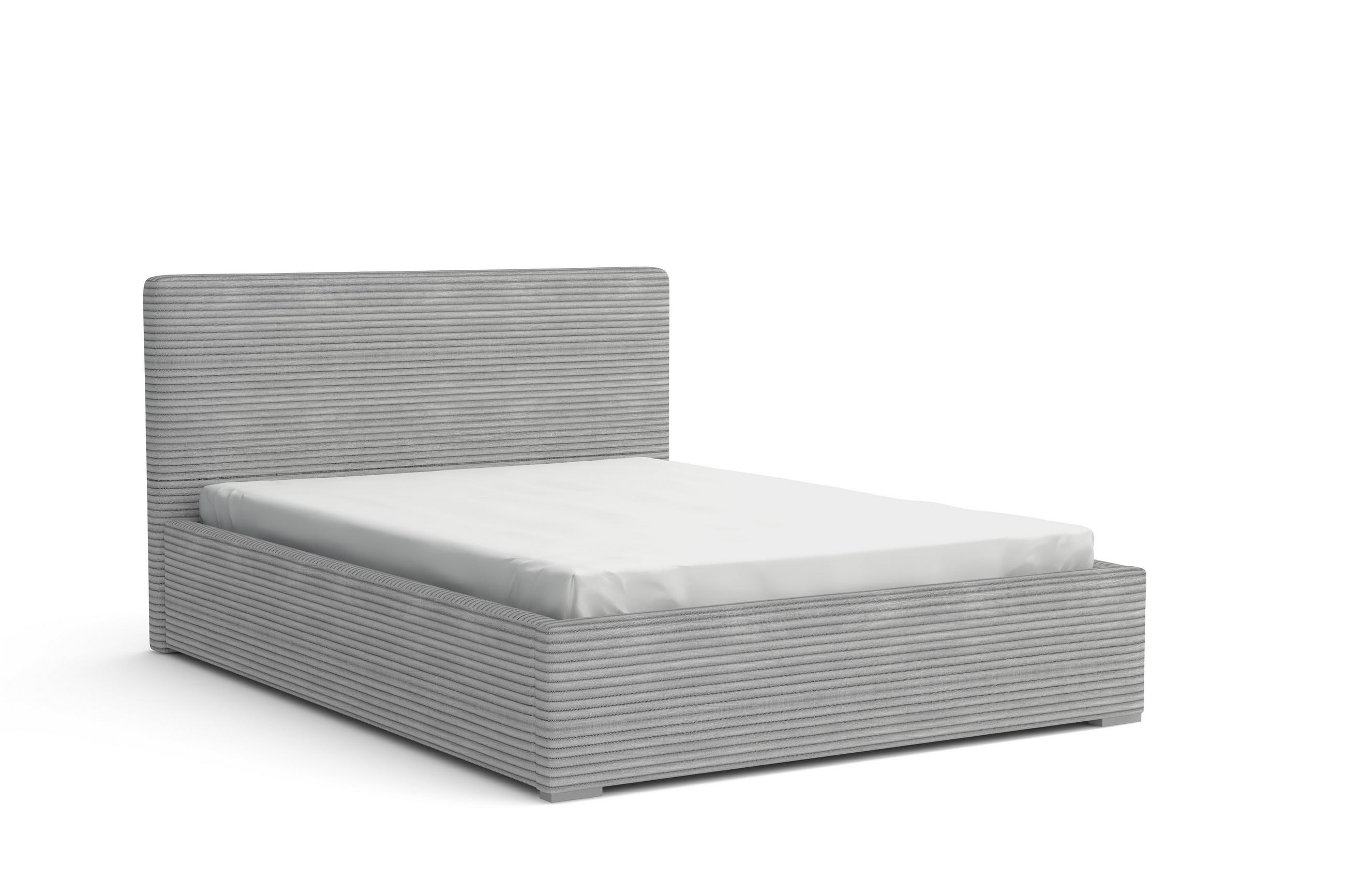 POLSTERBETT SVEN 160/200 in Cord Hellgrau - Hellgrau, Holz/Holzwerkstoff (160/200cm) - Deine Möbel 24