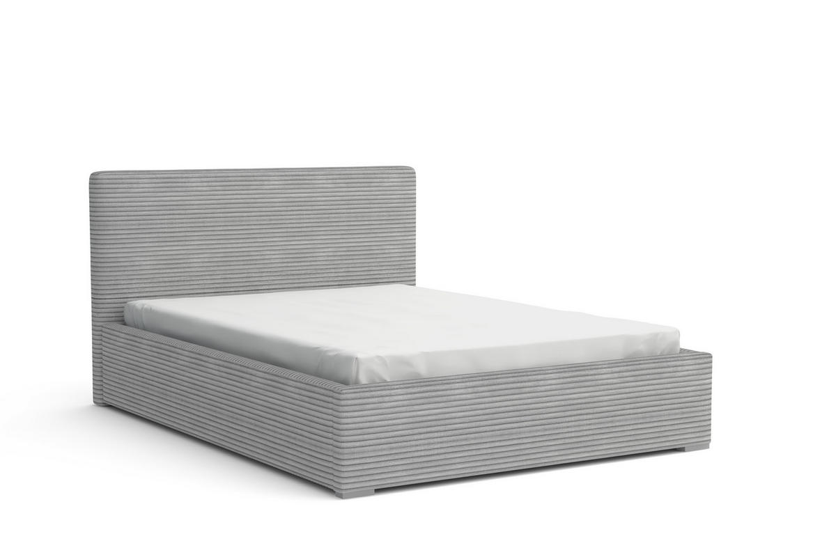 POLSTERBETT SVEN 160/200 in Cord Hellgrau - Hellgrau, Holz/Holzwerkstoff (160/200cm) - Deine Möbel 24