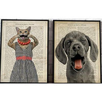 POSTER Set Mit 2 Tiere Kinderdeko A3 Rahmenlos - Klar, Papier (29.7/5/42cm) - Nacnic