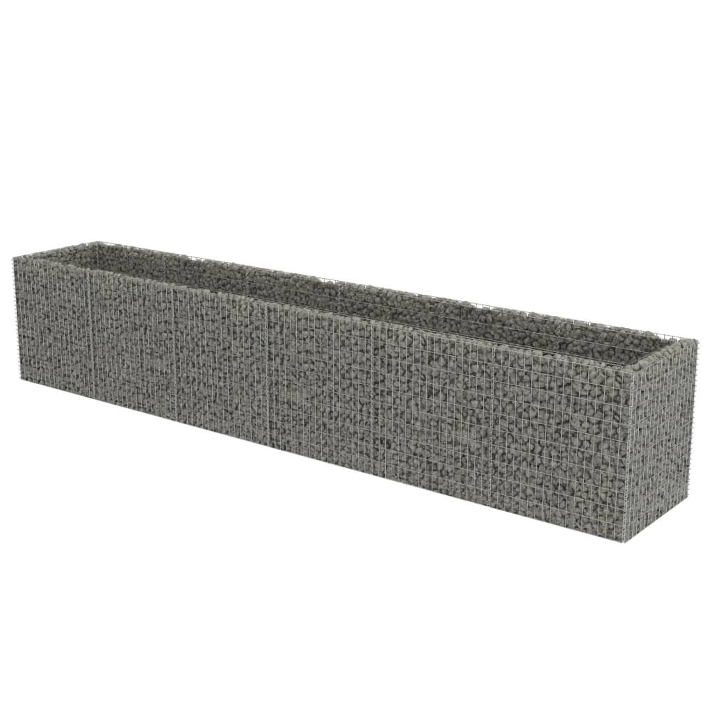 furnicato Gabionen-Hochbeet Silber 90x100x540 cm