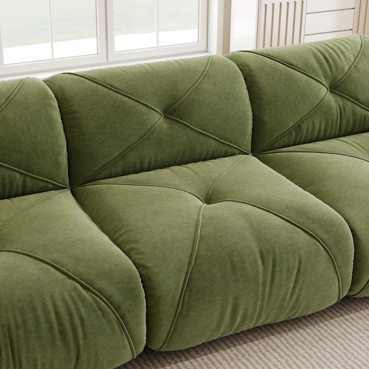 MODULSOFA flexibel Chenille Grün - Grün, Kunststoff (171/358cm) - Meubliv
