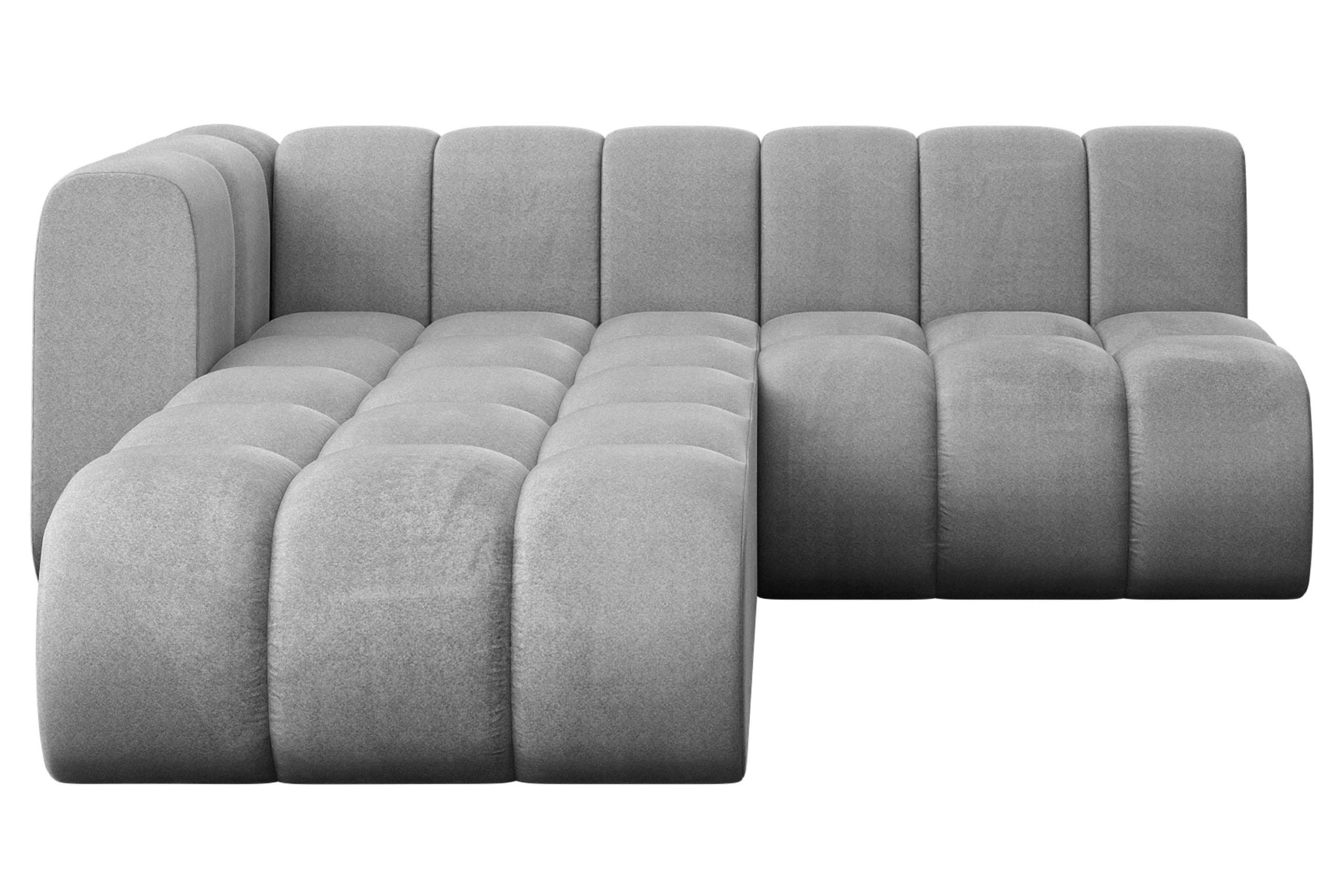 ECKSOFA modulares Sofa Darnel-L1 - 205x177x70 cm Grau - Hellgrau, Holzwerkstoff/Textil (205/177cm) - ALTDECOR