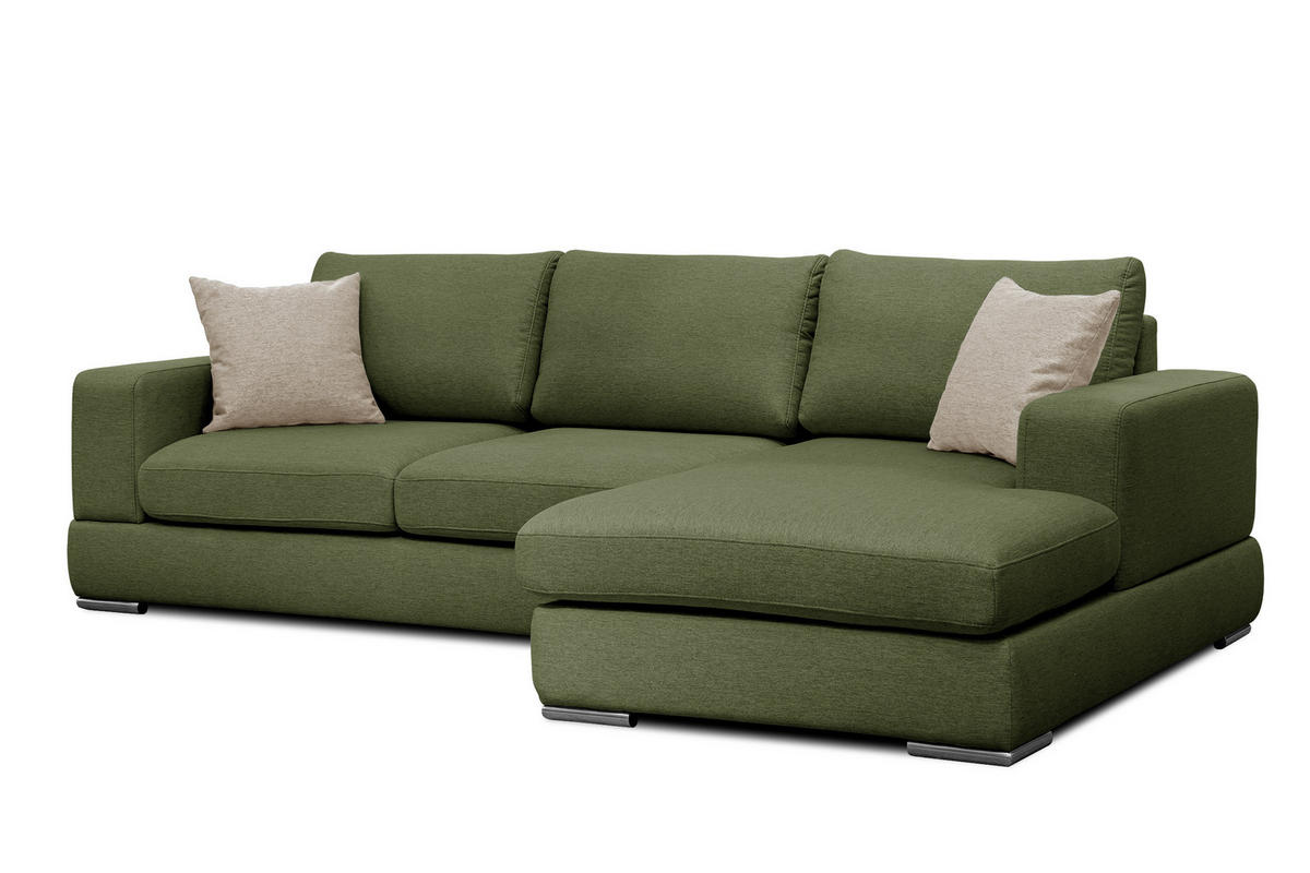 ECKSOFA OTTO 4-Sitzer, grün - Grün, Holzwerkstoff/Textil (279/159cm) - Courtois Laville