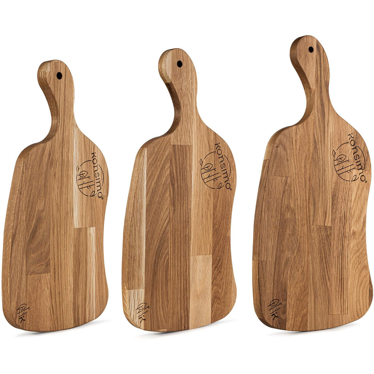 SCHNEIDEBRETT Holz Eiche geölt LIVO 3-tlg - Eichefarben, Holz (23/49cm) - KONSIMO®