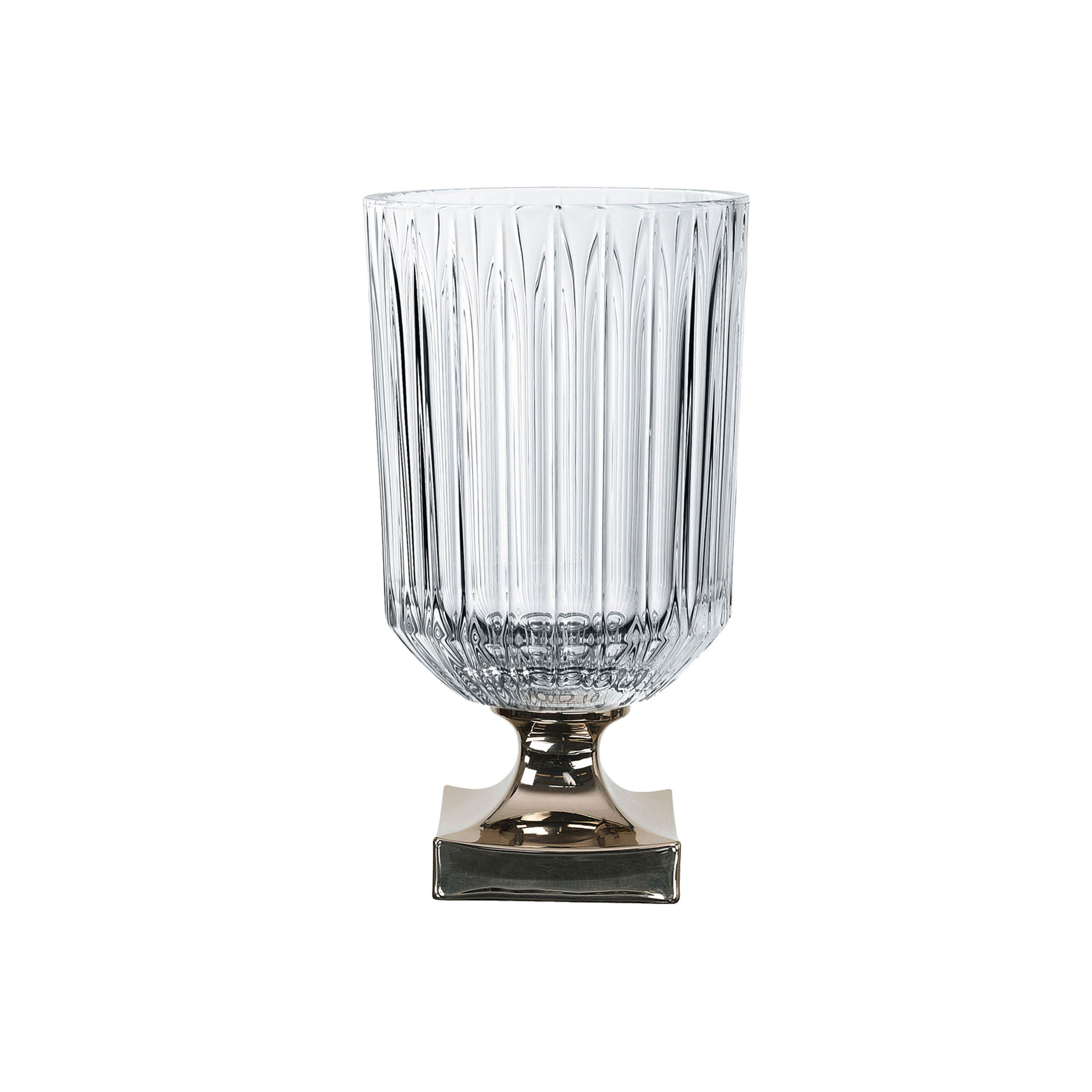 GLASVASE Vase Minerva Platin auf Fuß, Kristallglas, 31.5 cm - Silberfarben, Glas (18/31.3/18cm) - Nachtmann