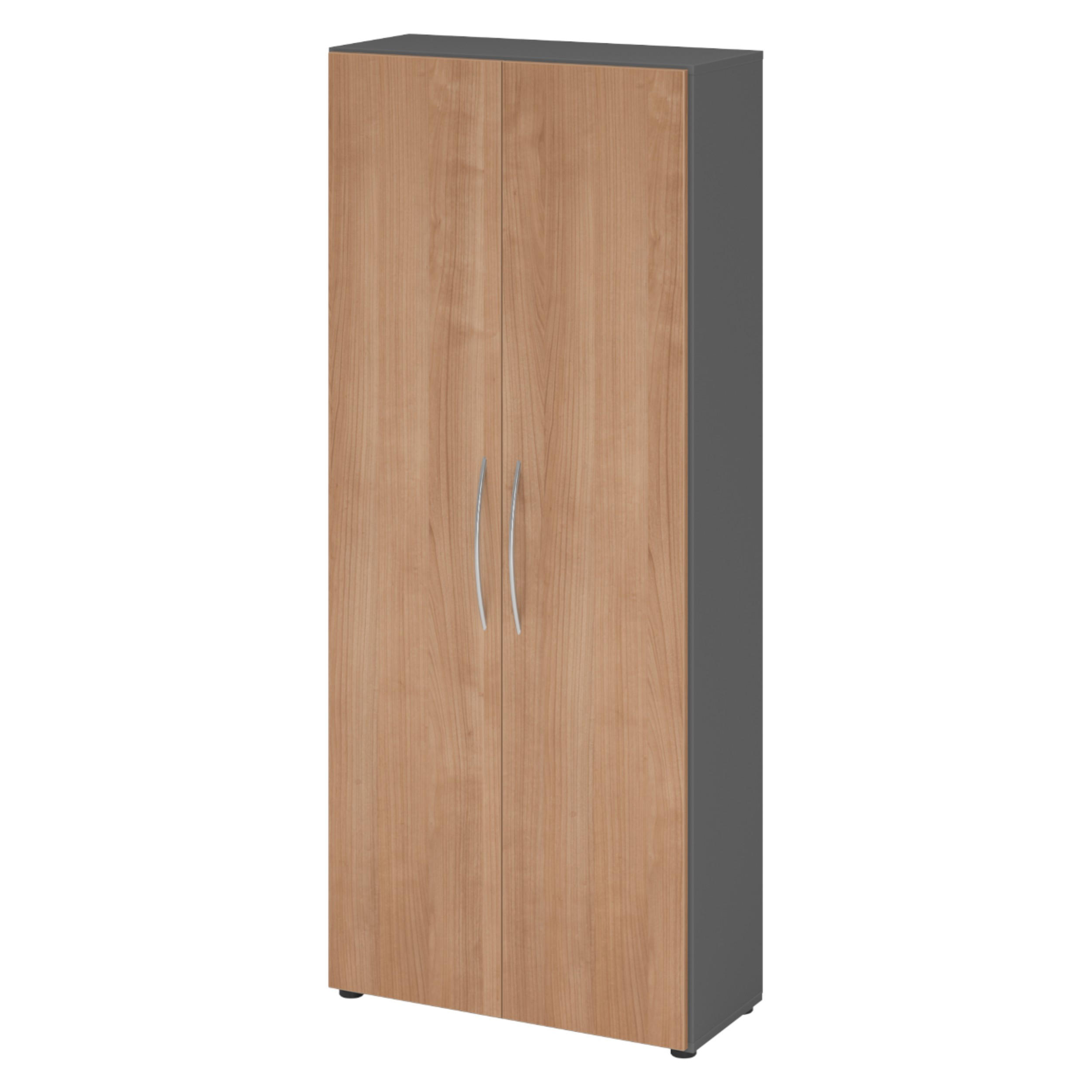 AKTENSCHRANK - 5 Ordnerhöhen 35/80/188 cm in Graphitfarben/Nussbaumfarben - Nussbaumfarben/Graphitfarben, Holzwerkstoff (80/188/35cm) - bümö