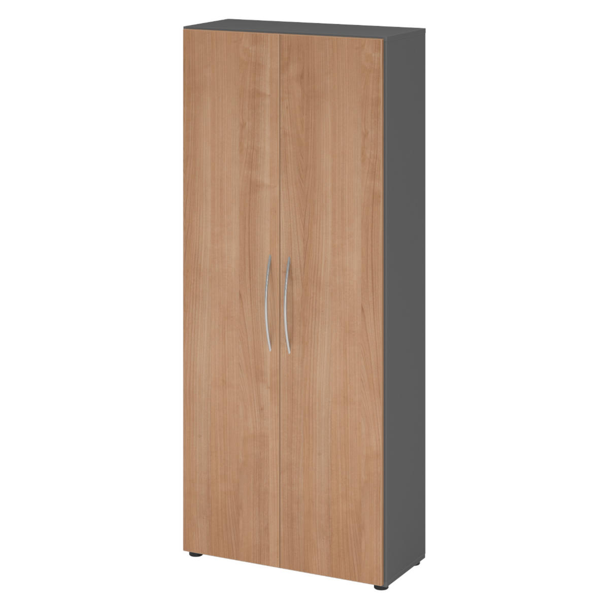 AKTENSCHRANK - 5 Ordnerhöhen 35/80/188 cm in Graphitfarben/Nussbaumfarben - Nussbaumfarben/Graphitfarben, Holzwerkstoff (80/188/35cm) - bümö