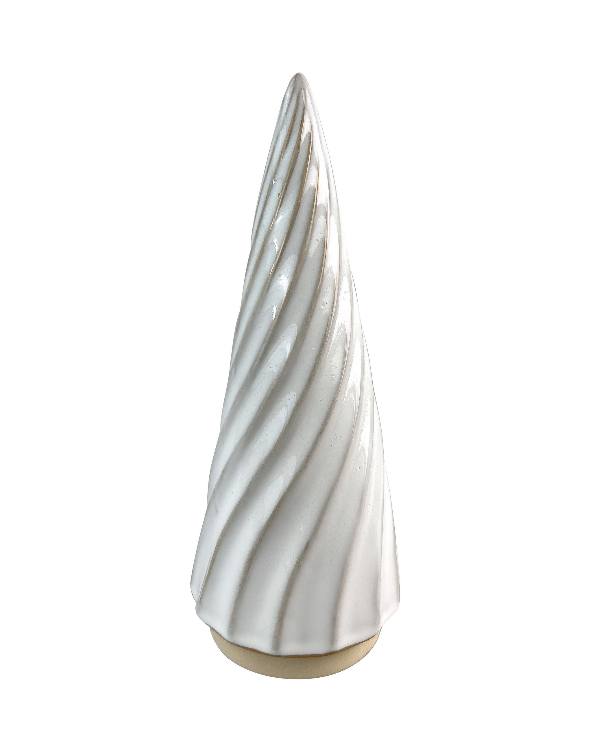 CHRISTBAUMFIGUR Santa Lila Beige 9.6/9.6/24 cm Keramik - Beige, Keramik (9.6/24/9.6cm) - Mondex
