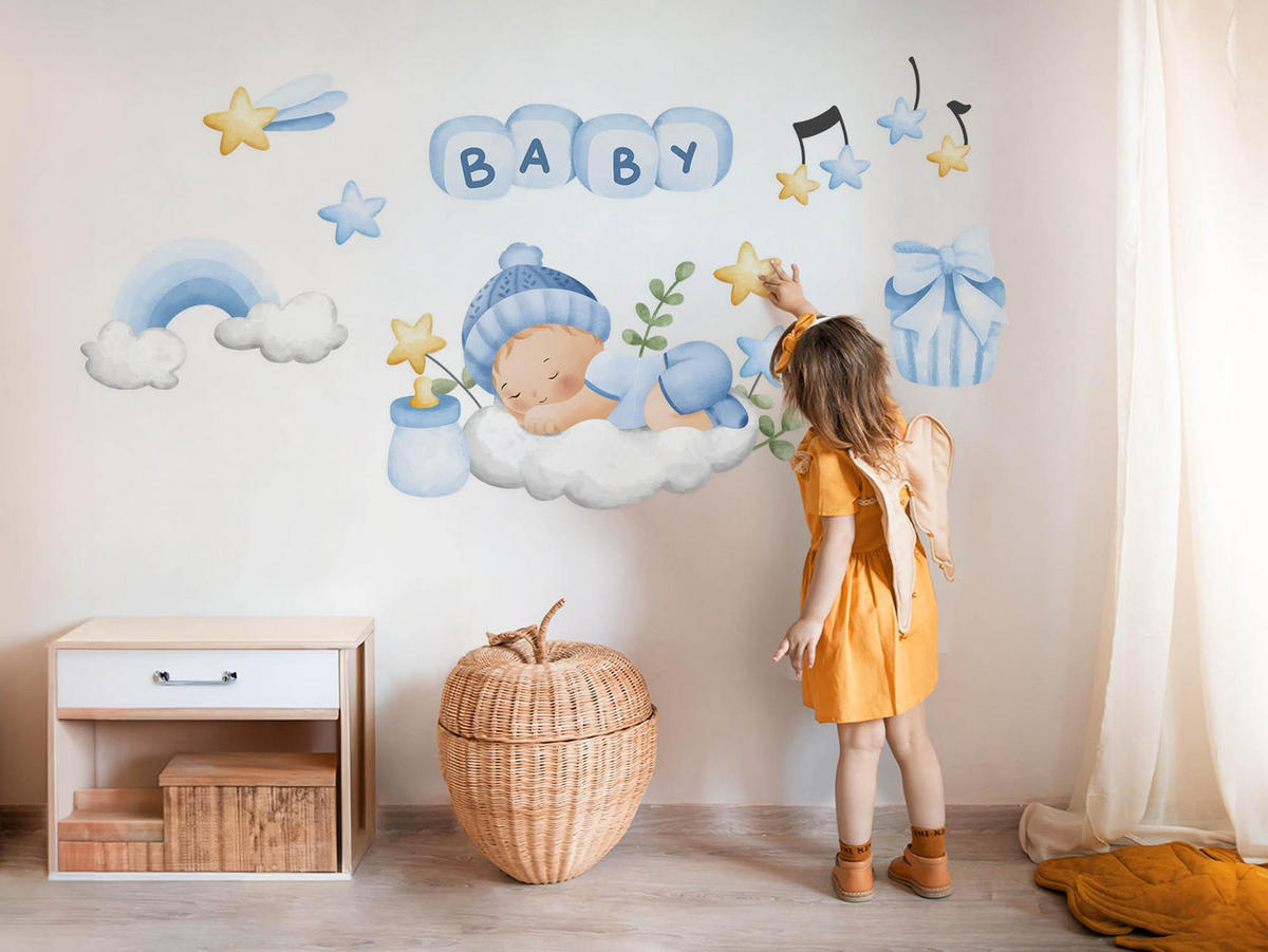 WANDAUFKLEBER 80x129cm - Kinderdekorationen für - Multicolor, Kunststoff (80/129/0.1cm) - Wallfluent