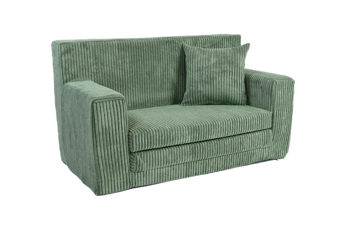 KINDERSOFA aus Kuschel-Cord in Hellgrün - Hellgrün, Textil (83/47/43cm) - Fortisline