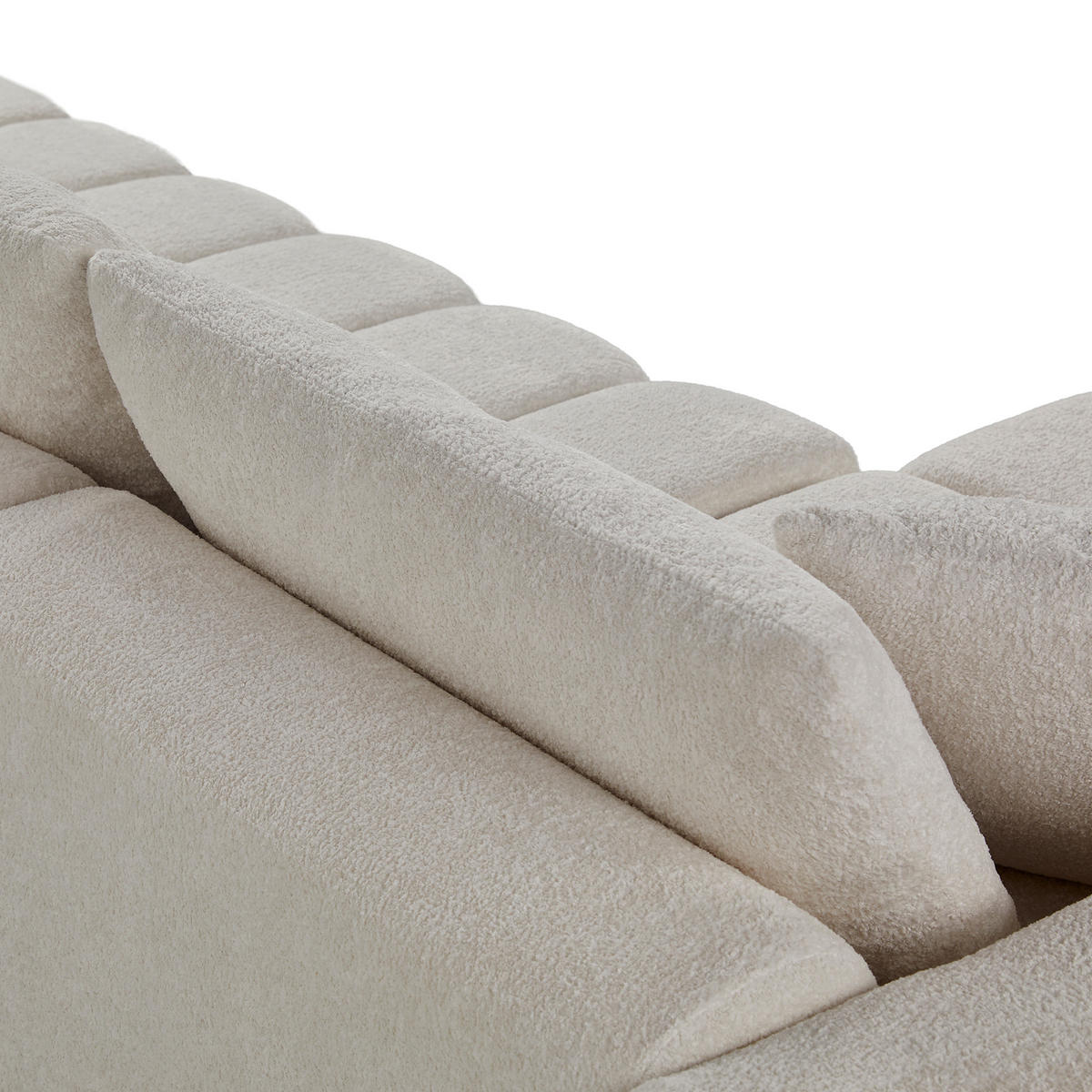 ROHOVÁ sedačka 249,94/124,97/58,98 cm biela zo zamatovej látky modulárna a pohodlná - biela, textil (160/250cm) - Modfu