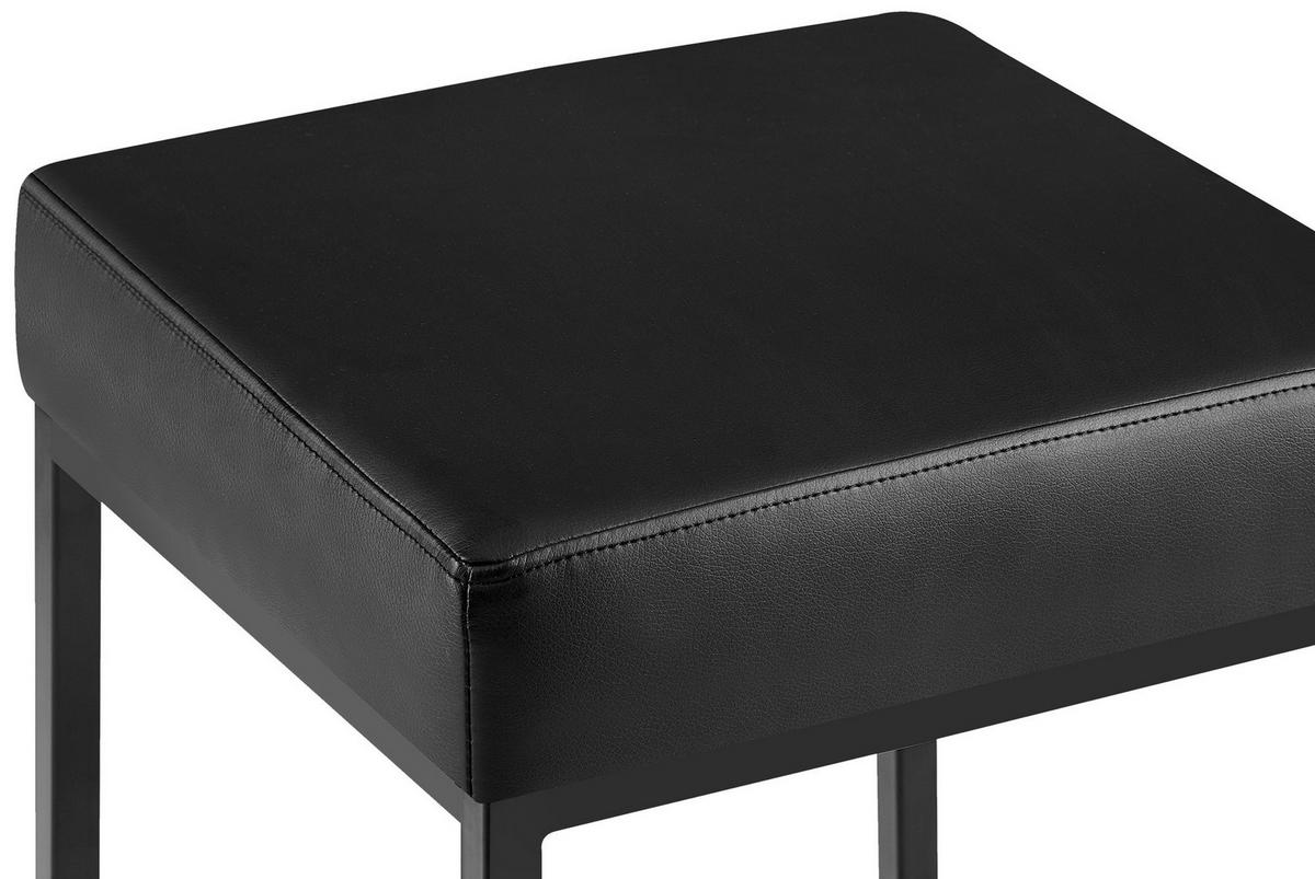 BARHOCKER Lederlook schwarz - Schwarz, Textil/Metall (37/78/37cm) - CLP