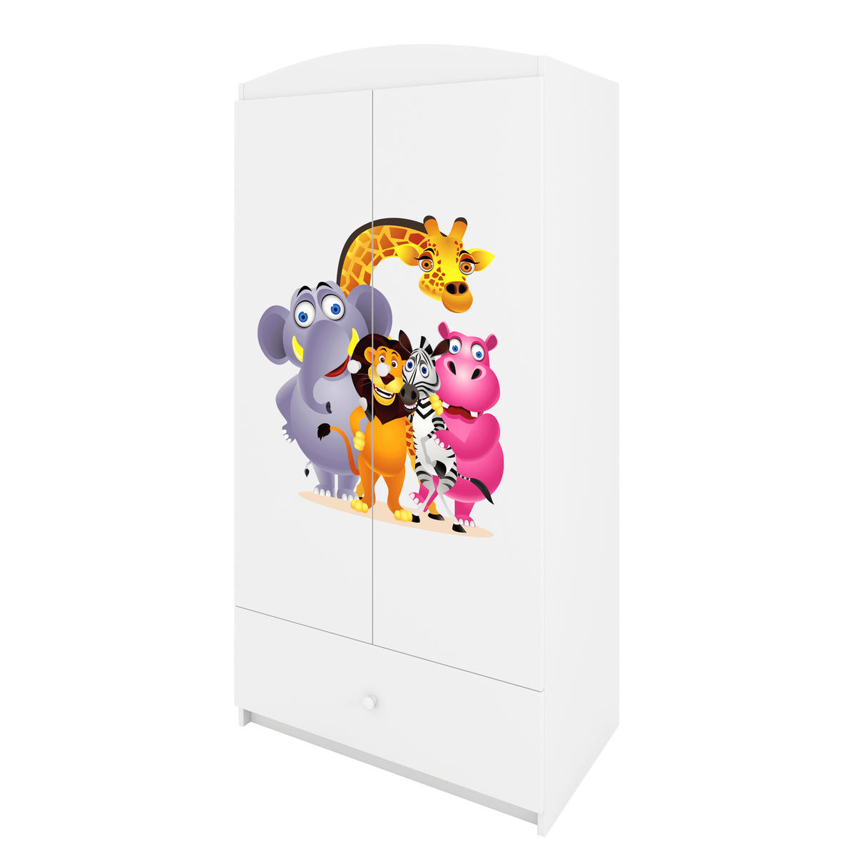 KINDERKLEIDERSCHRANK ZOO 90/175/52 - Weiß, Holzwerkstoff (90/175/52cm) - Kocot Kids