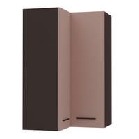 ECKHÄNGESCHRANK Bonn W14/60 lava / rosé kupfer matt 60 / 60 / 96cm - Dunkelgrau/Hellrosa, Holz/Holzwerkstoff (60/96/60cm) - Feldmann-Wohnen