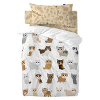 BETTBEZUG 2er-Set teiliges cats 115x145 cm (kinderbett) mehrfarbig - Multicolor, Textil (115/145cm) - Happy Friday