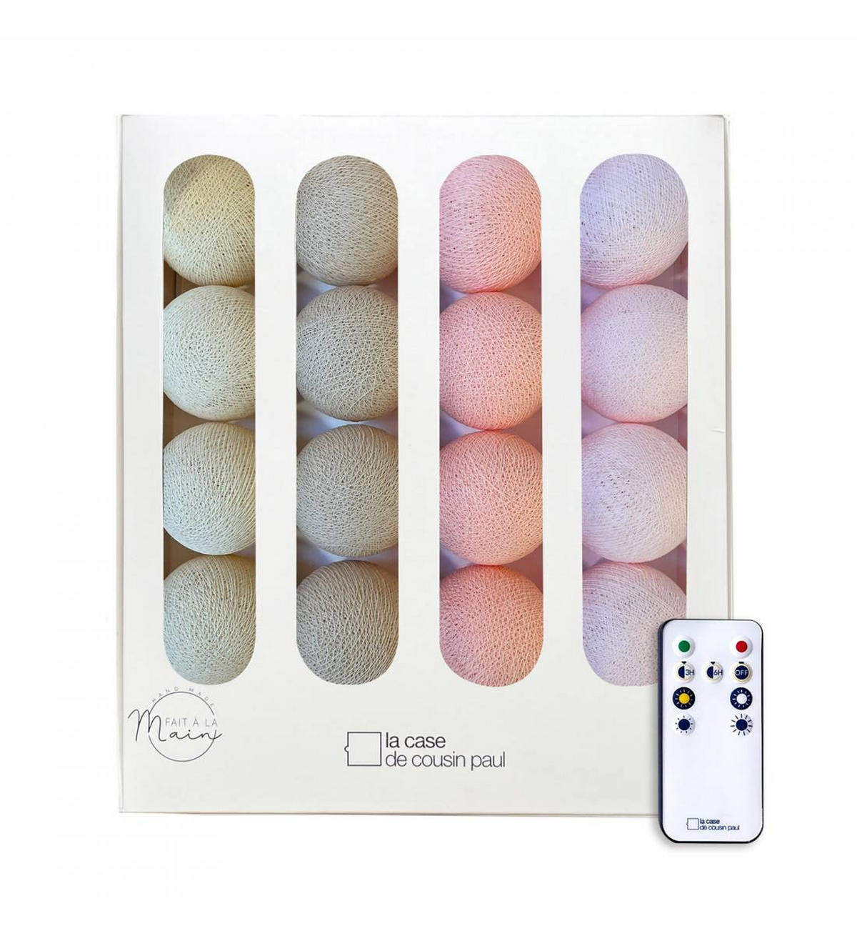 LICHTERKETTE LED Boxen - Olympia - Fleischfarbe - Naturfarben, Textil (165cm) - La case du cousin paul