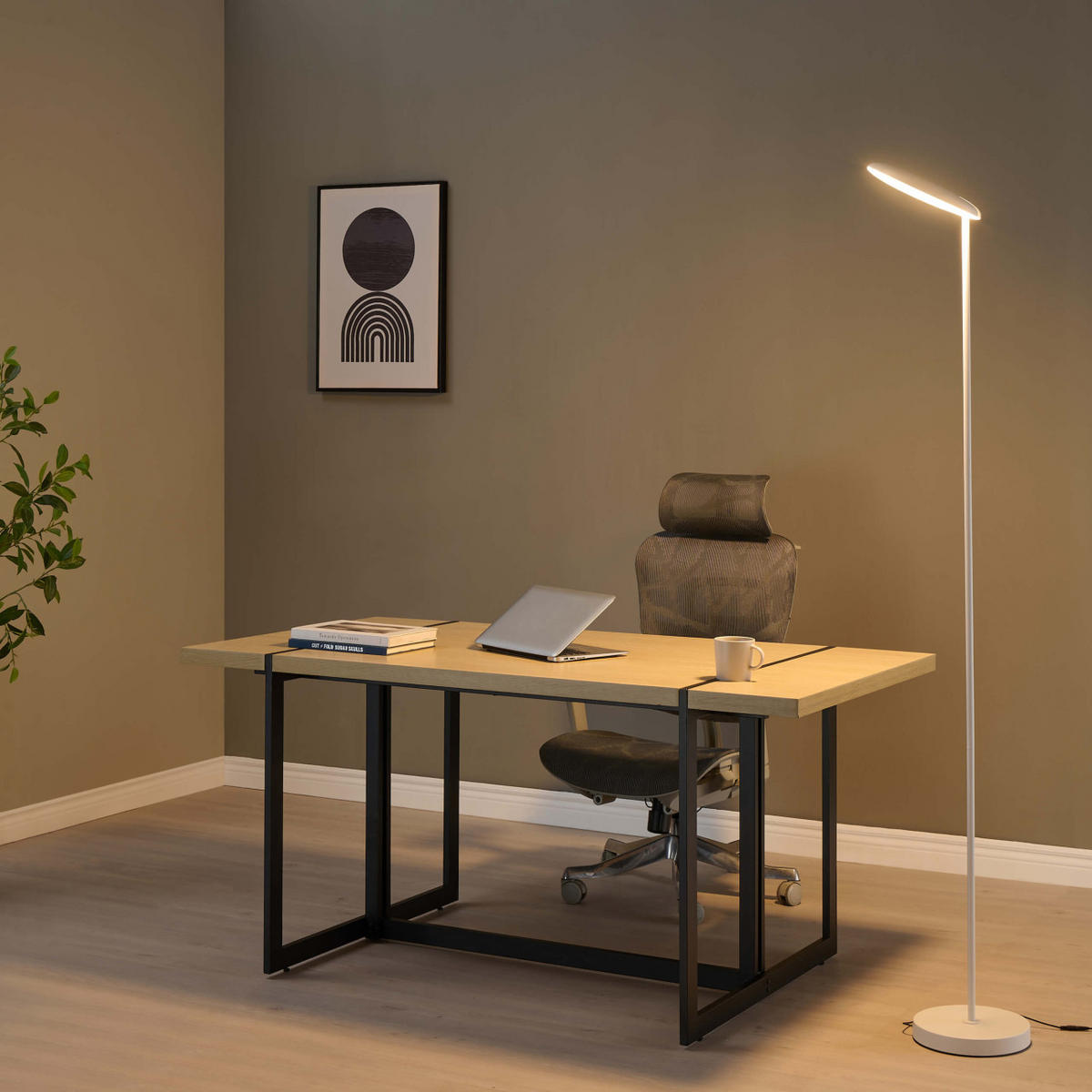 STEHLEUCHTE Kalena, Weiß, 182cm - Weiß, Metall (182/27/182cm) - KOSILUM