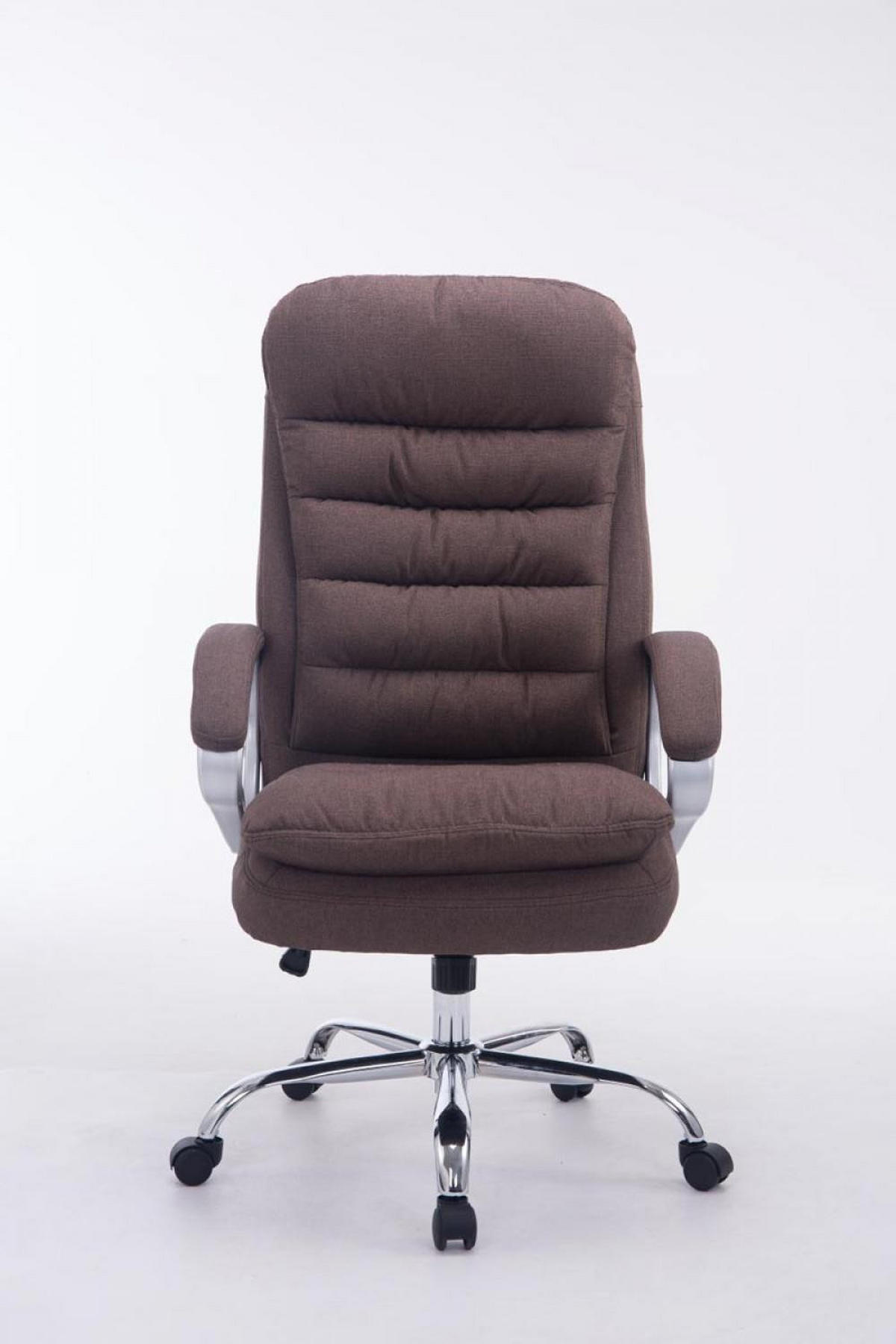 CHEFSESSEL Stoff braun - Chromfarben/Braun, Textil/Metall (68/116/77cm) - CLP