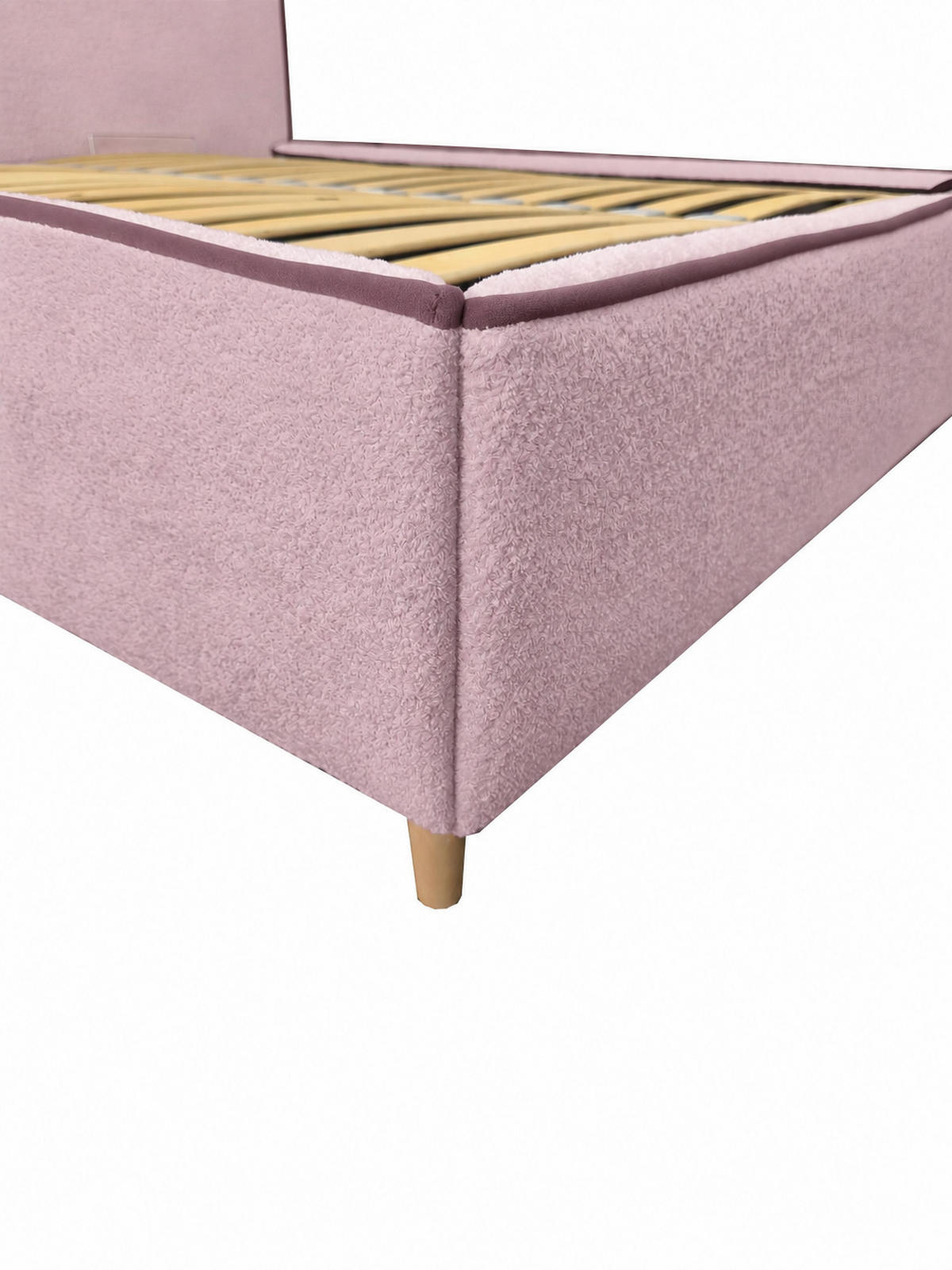 POLSTERBETT COCO 180x200 cm Hellrosa mit Bettkasten Bonellmatratze H3 - Hellrosa, Textil (180/200cm) - KS Home Concept