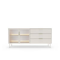 SIDEBOARD GLORIA 181,3x39,3x82,6 cm mit 3 Schubladen und 2 Türen Kaschmir - Kaschmir, Holzwerkstoff (181.3/82.6/39.3cm) - MASSENO
