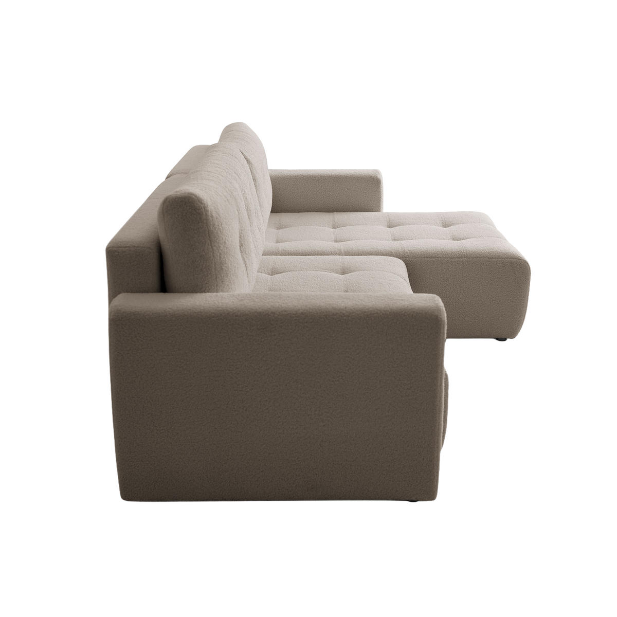 ECKSOFA WALONGO mit Schlaffunktion, Beige - Beige, Textil (261/143cm) - Fedve
